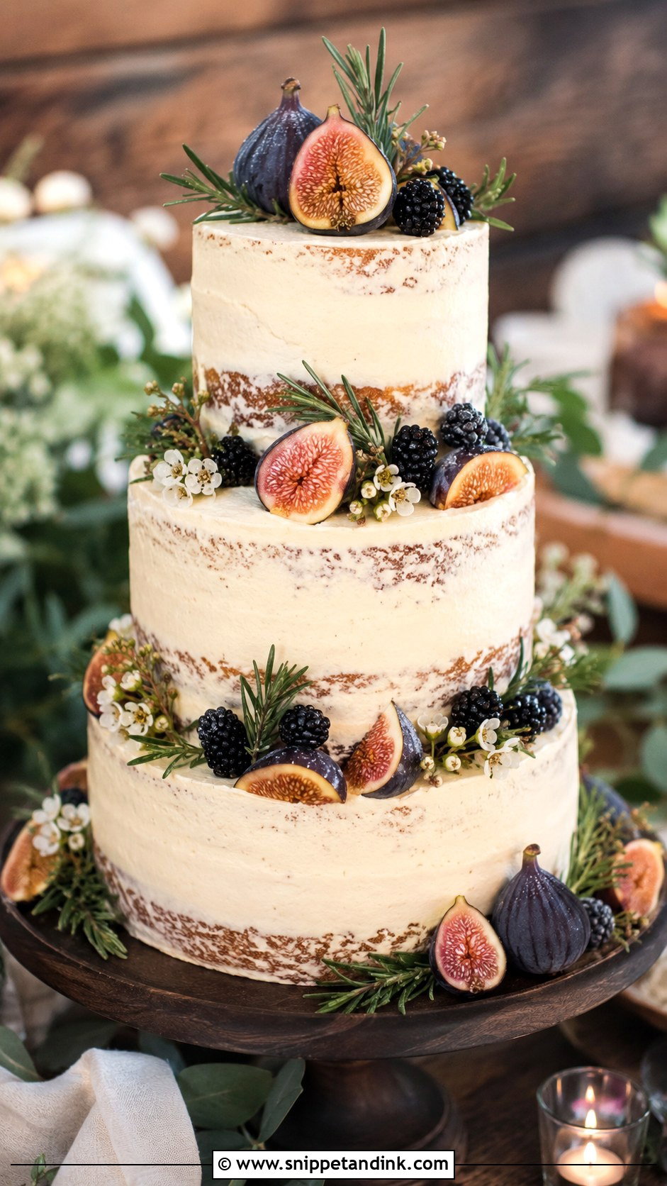 Rustic Wedding Cake With Figs - Snippet and Ink - 20 Rustic Wedding Cake Inspiration