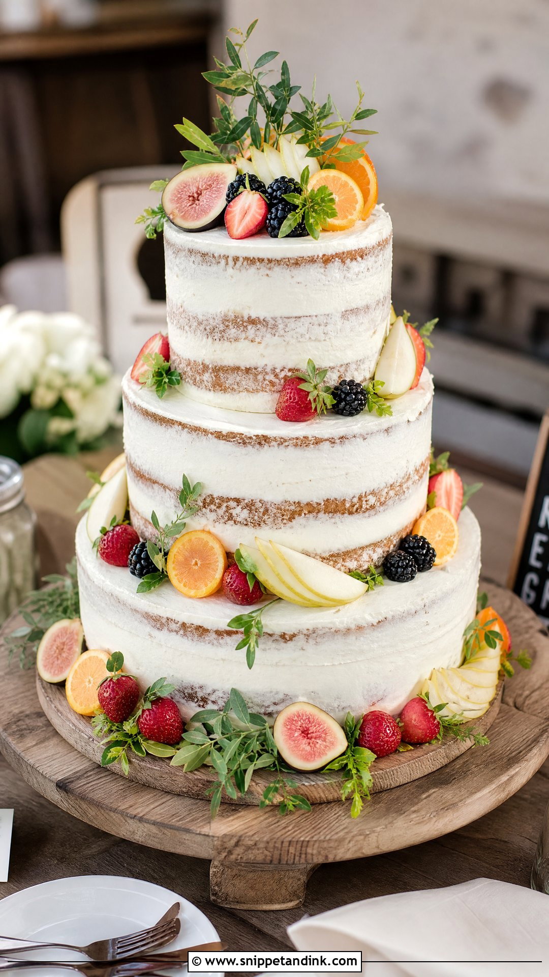 Rustic Wedding Cake With Fruit - Snippet and Ink - 20 Rustic Wedding Cake Ideas