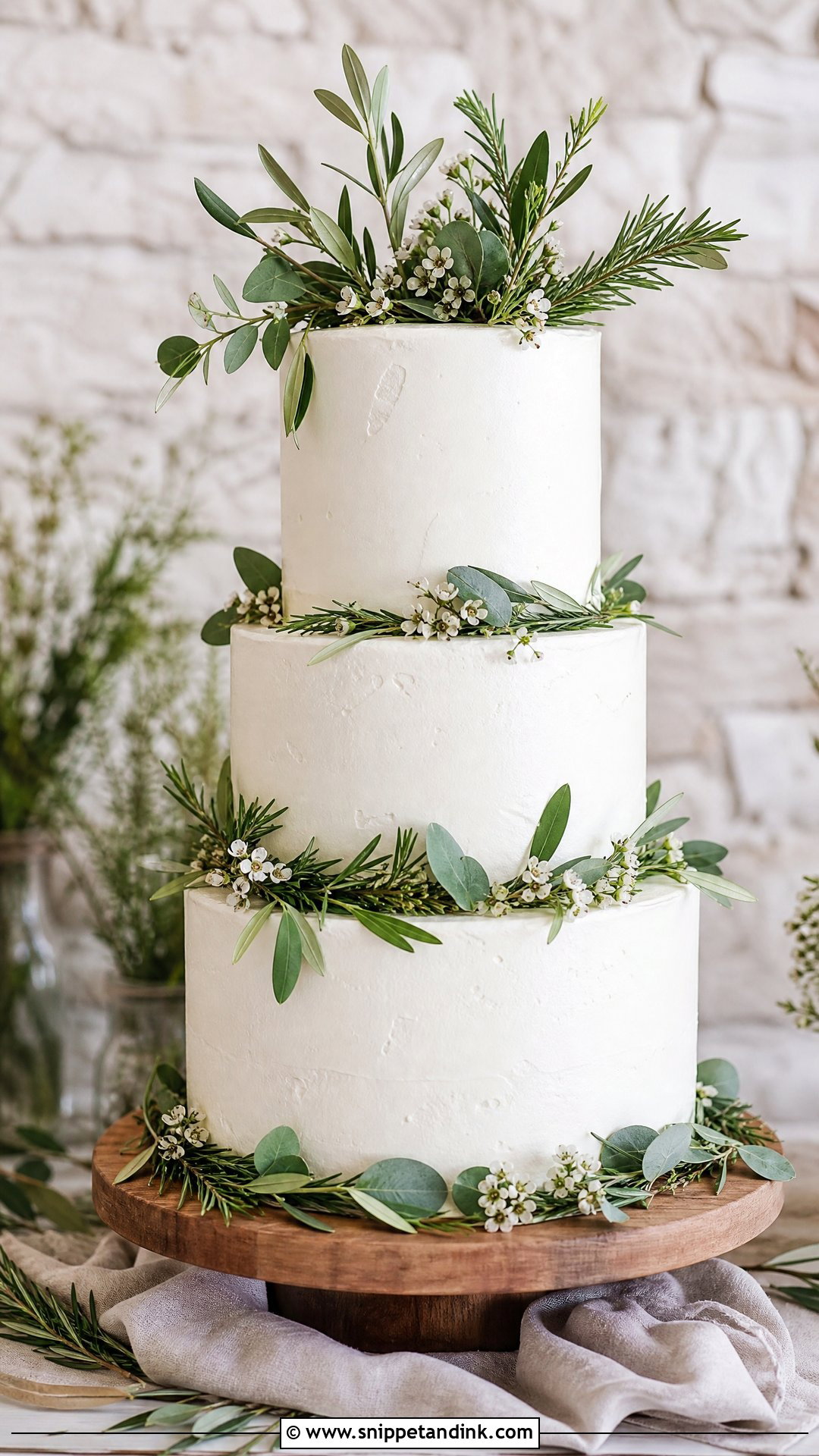 Rustic Wedding Cake With Greenery - Snippet and Ink - 20 Rustic Wedding Cakes