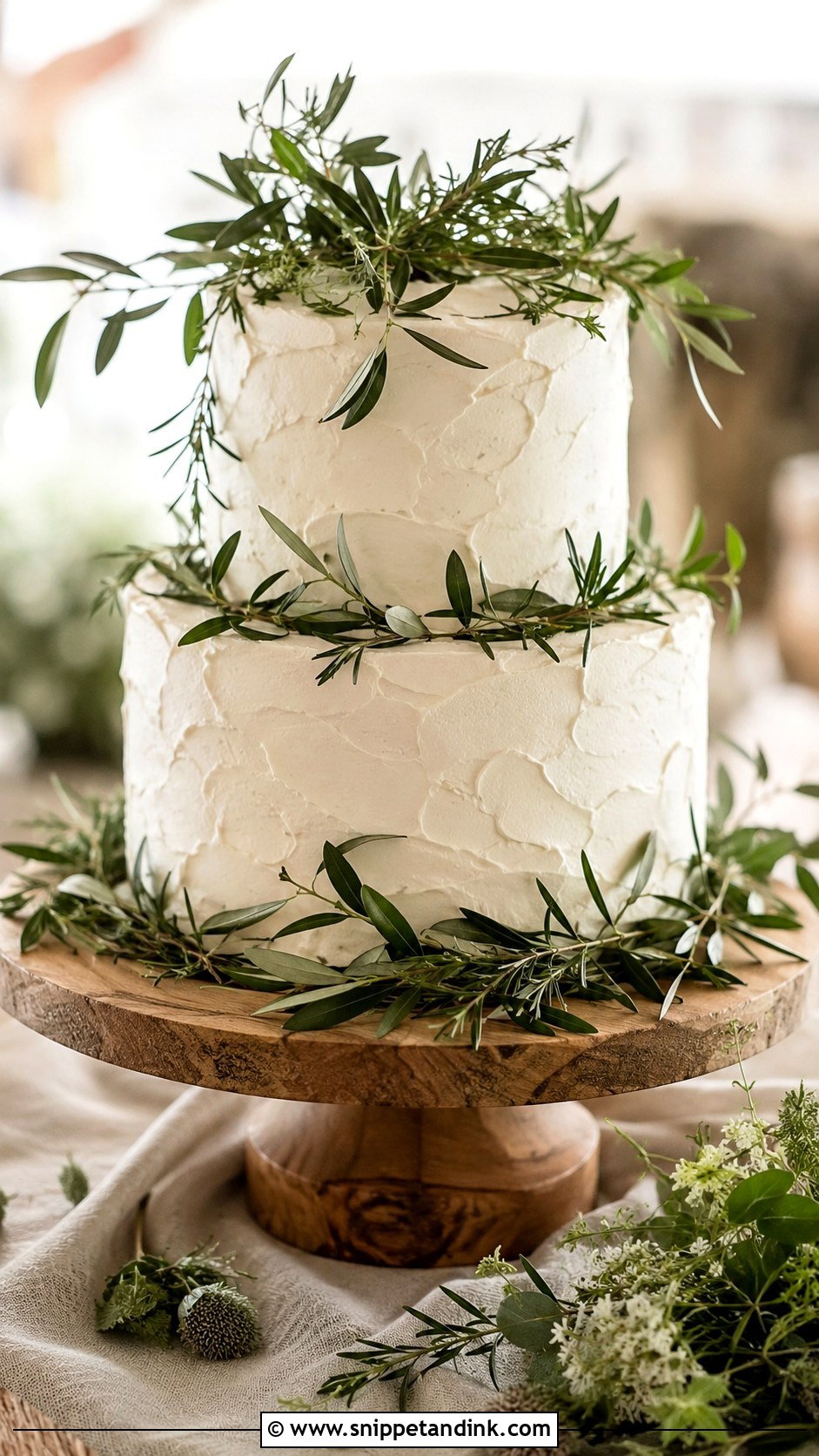 Rustic Wedding Cake With Greenery - Snippet and Ink - 20 Simple Wedding Cakes with Greenery