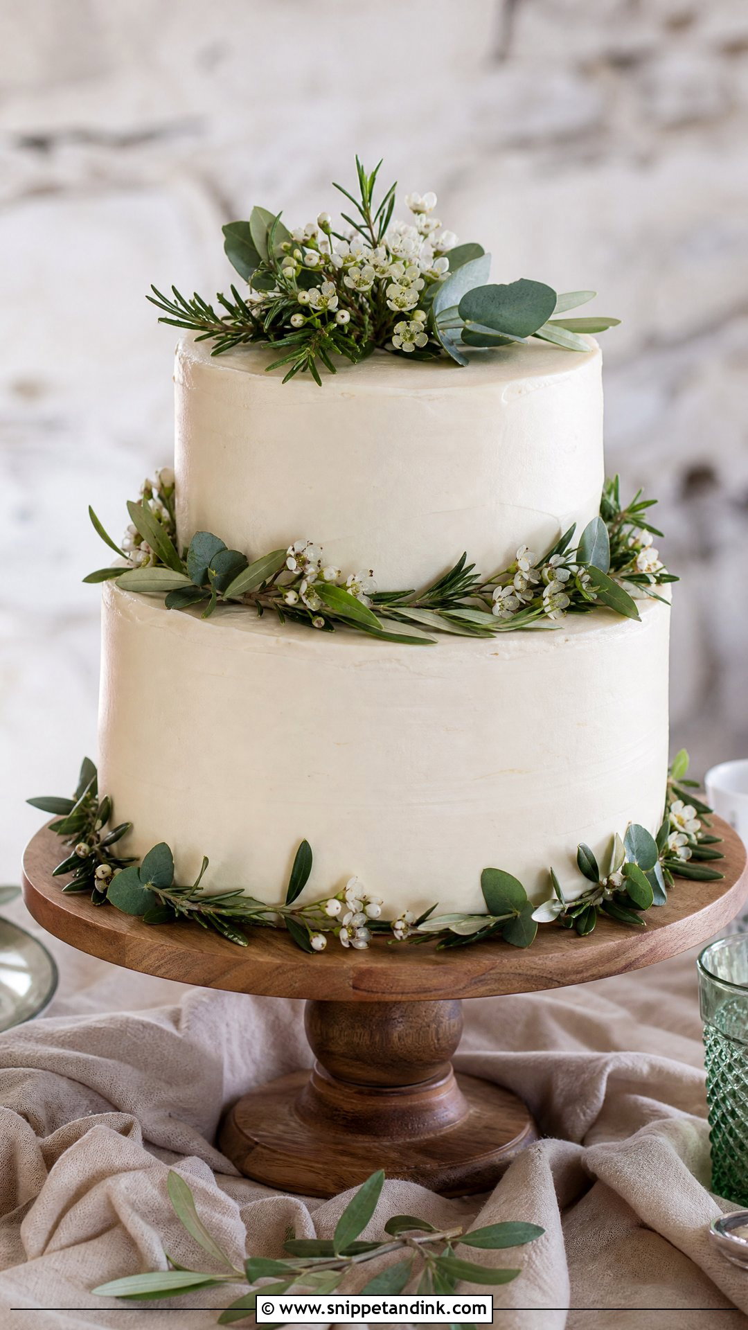 Rustic Wedding Cake With Greenery - Snippet and Ink - 20 Rustic Wedding Cake Ideas