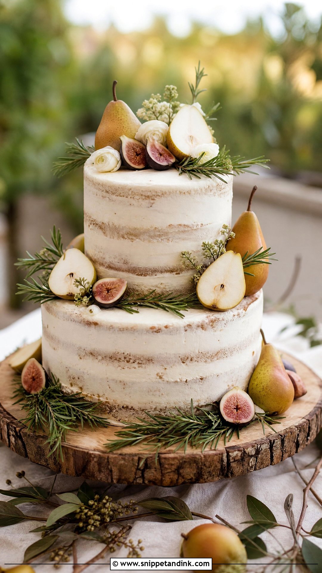 Rustic Wedding Cake With Pears - Snippet and Ink - 30 Rustic Cake Ideas for Wedding
