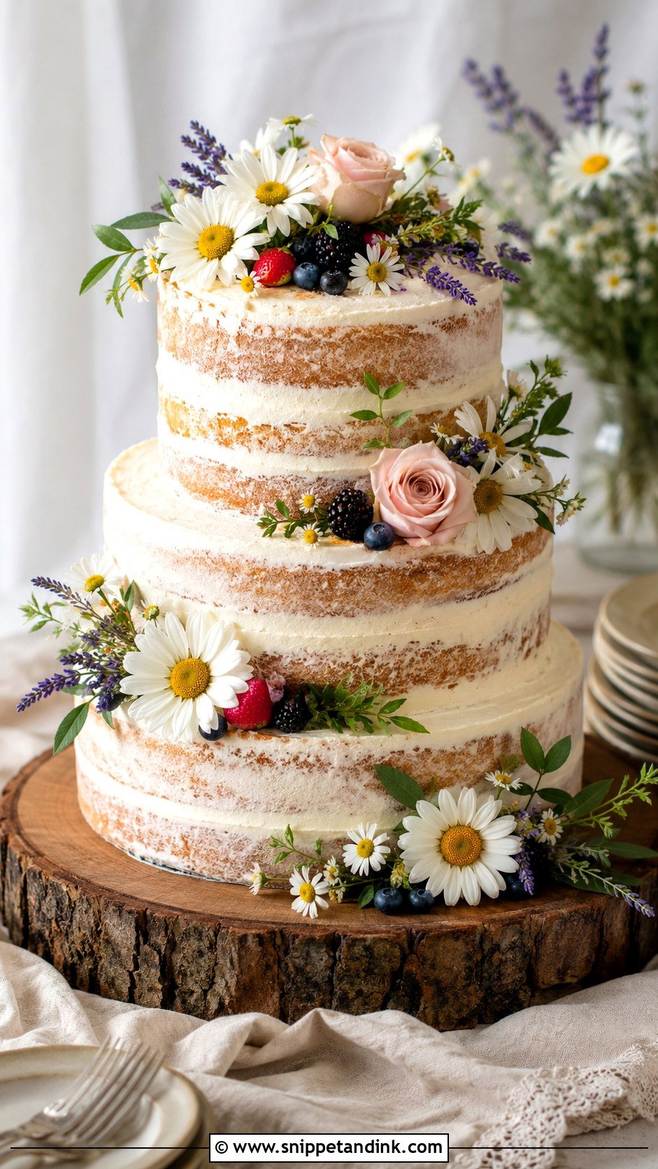 Rustic Wedding Cake With Real Flowers - Snippet and Ink - 20 Cakes with Real Flowers for Wedding