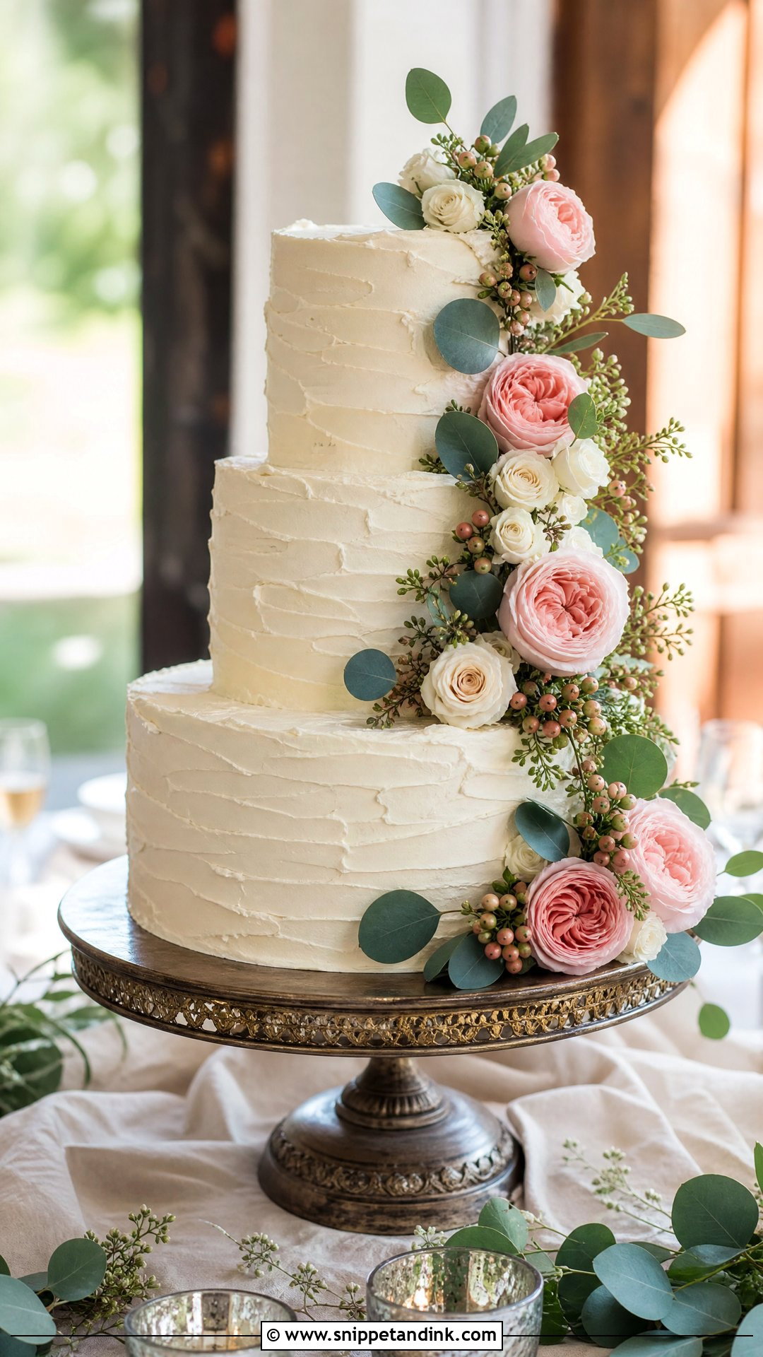 Rustic Wedding Cake With Roses - Snippet and Ink - 30 Rustic Cake Ideas for Wedding