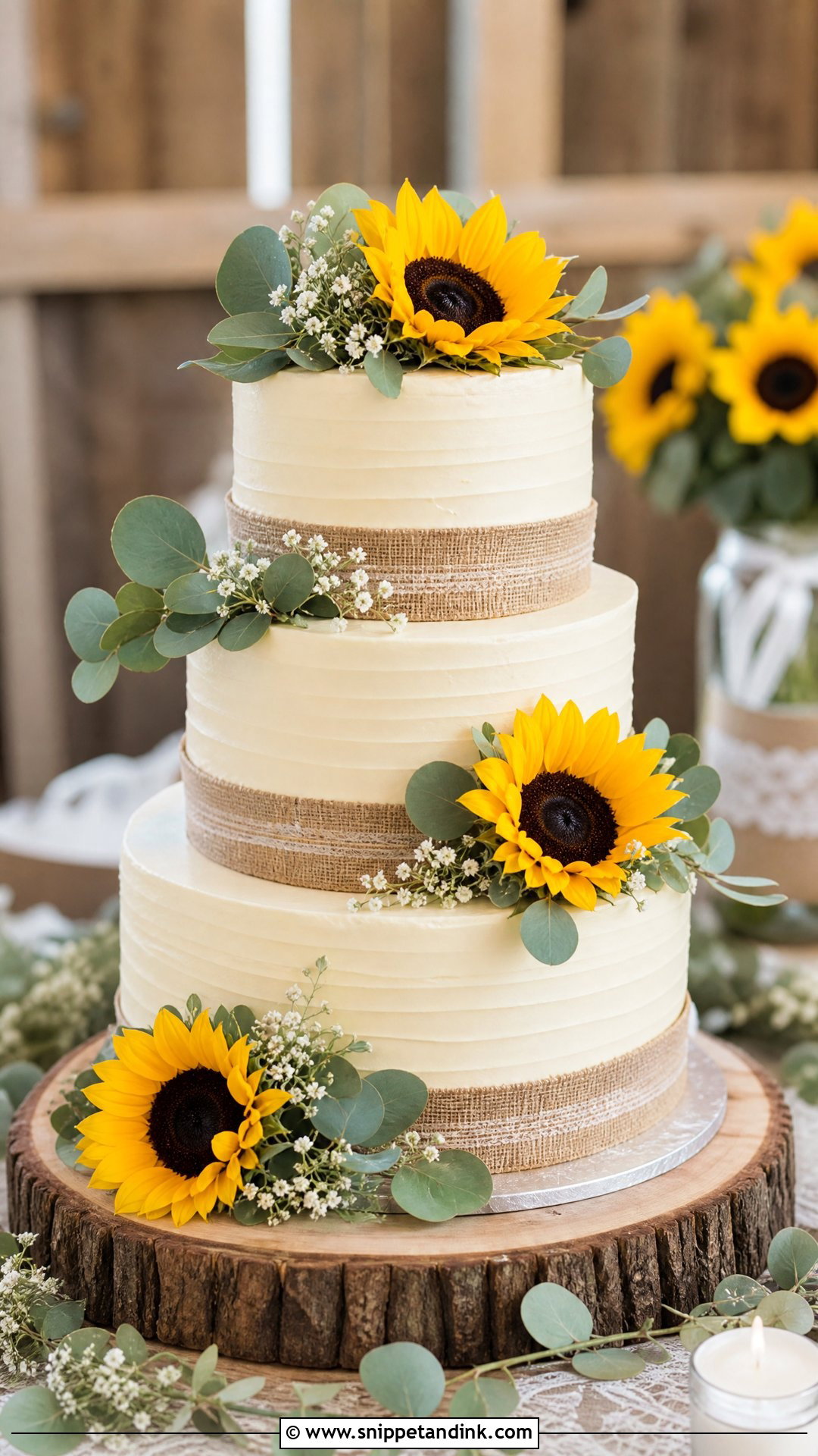 Rustic Wedding Cake With Sunflowers - Snippet and Ink - 30 Rustic Cake Ideas for Wedding