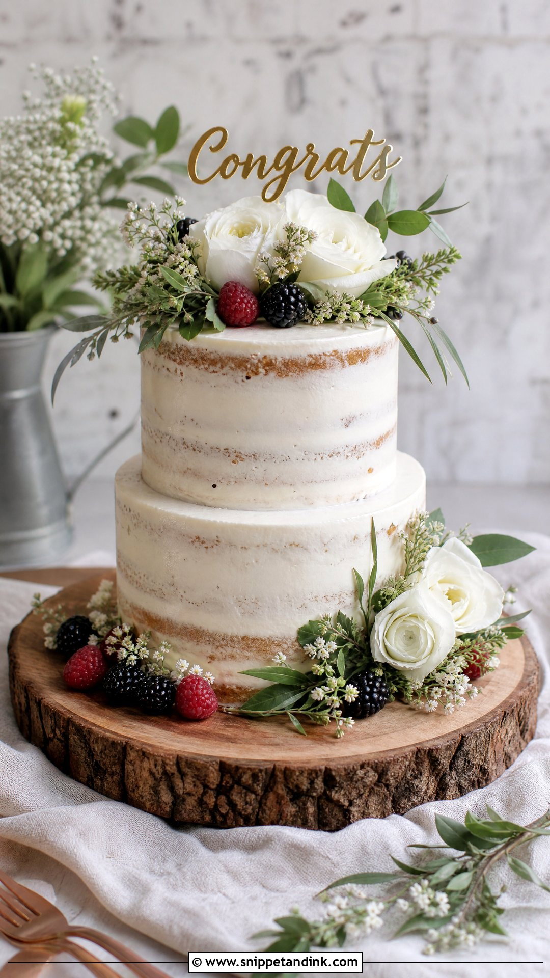 Rustic Wedding Congrats Cake - Snippet and Ink - 30 Congrats Cake Ideas for Wedding