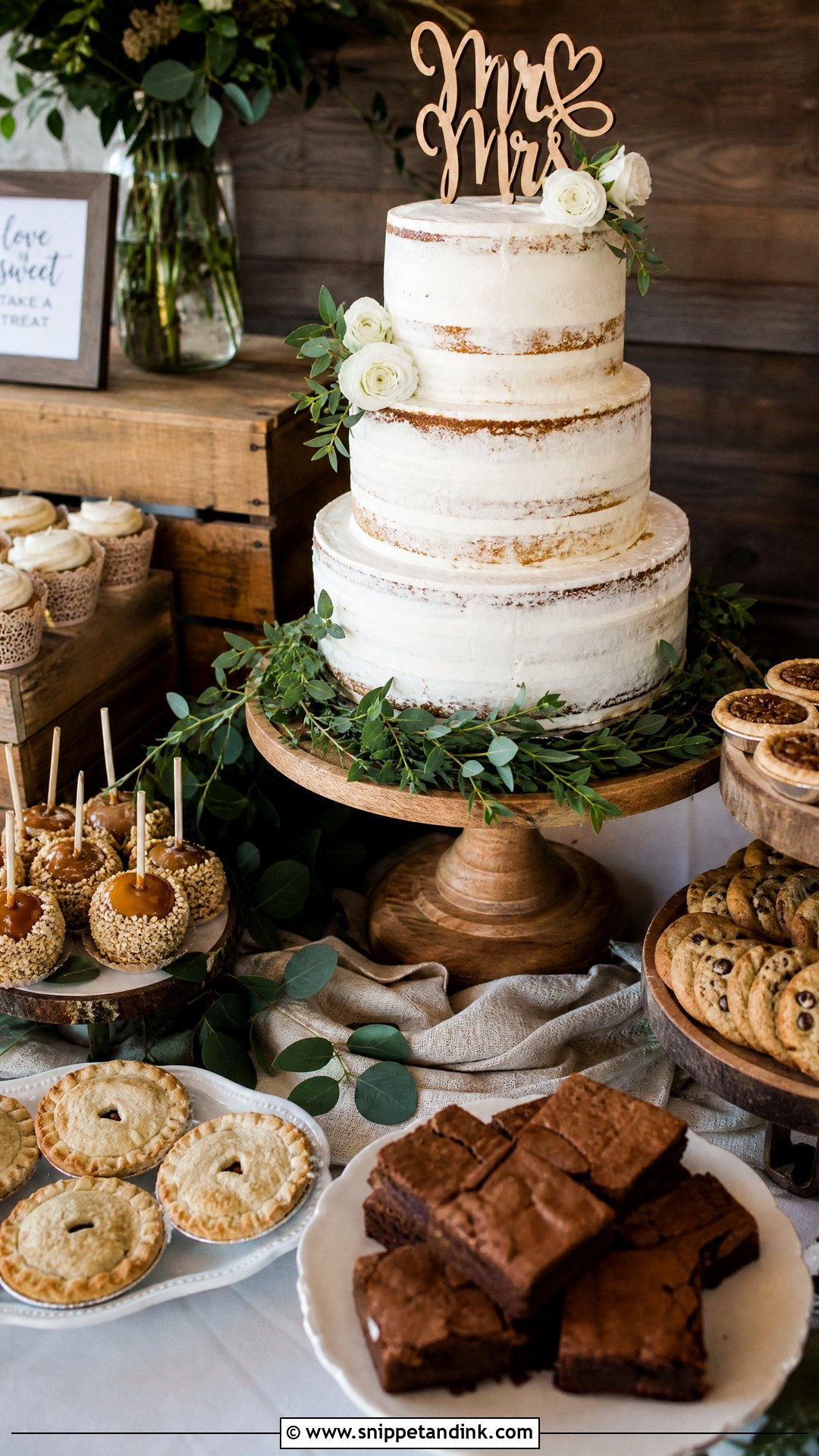 Rustic Wedding Dessert Table - Snippet and Ink - 20 Wedding Dessert Table Ideas
