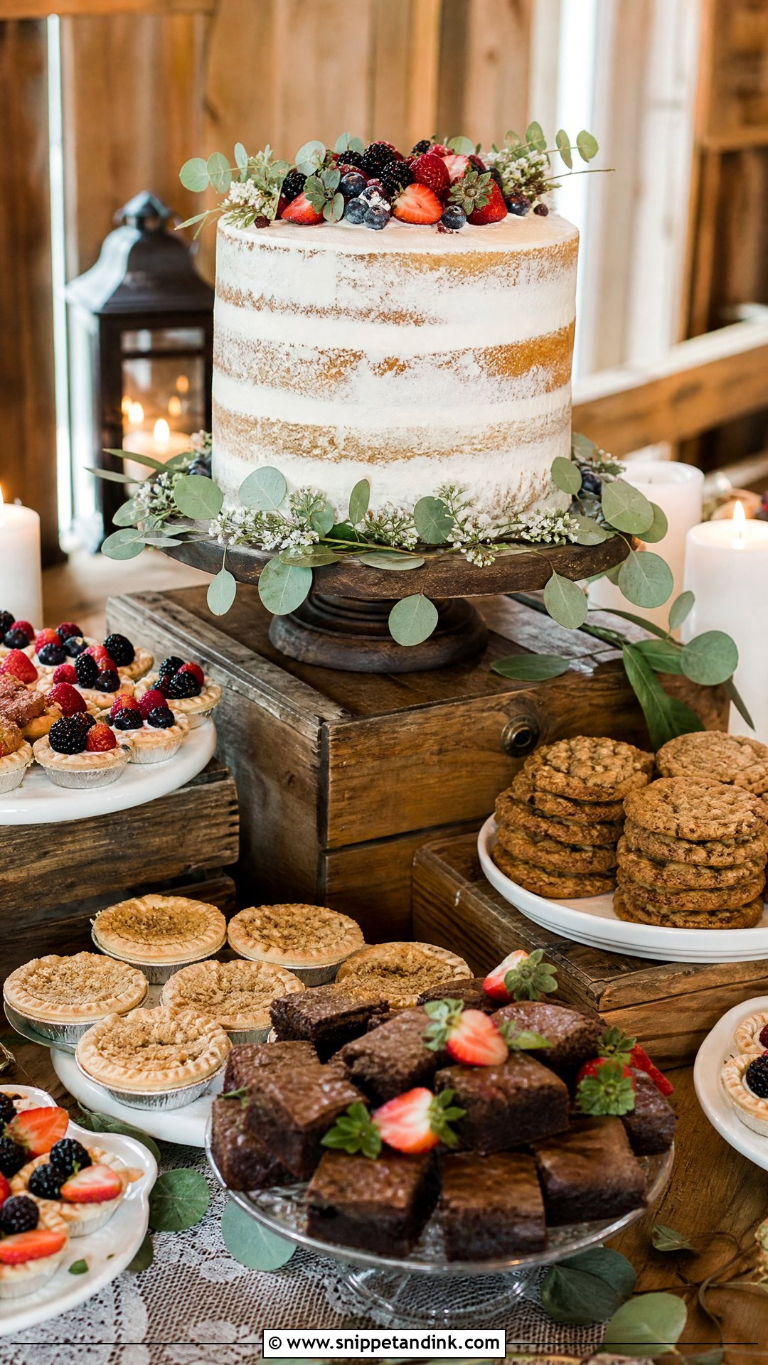 Rustic Wedding Dessert Table - Snippet and Ink - 30 Wedding Dessert Table Ideas