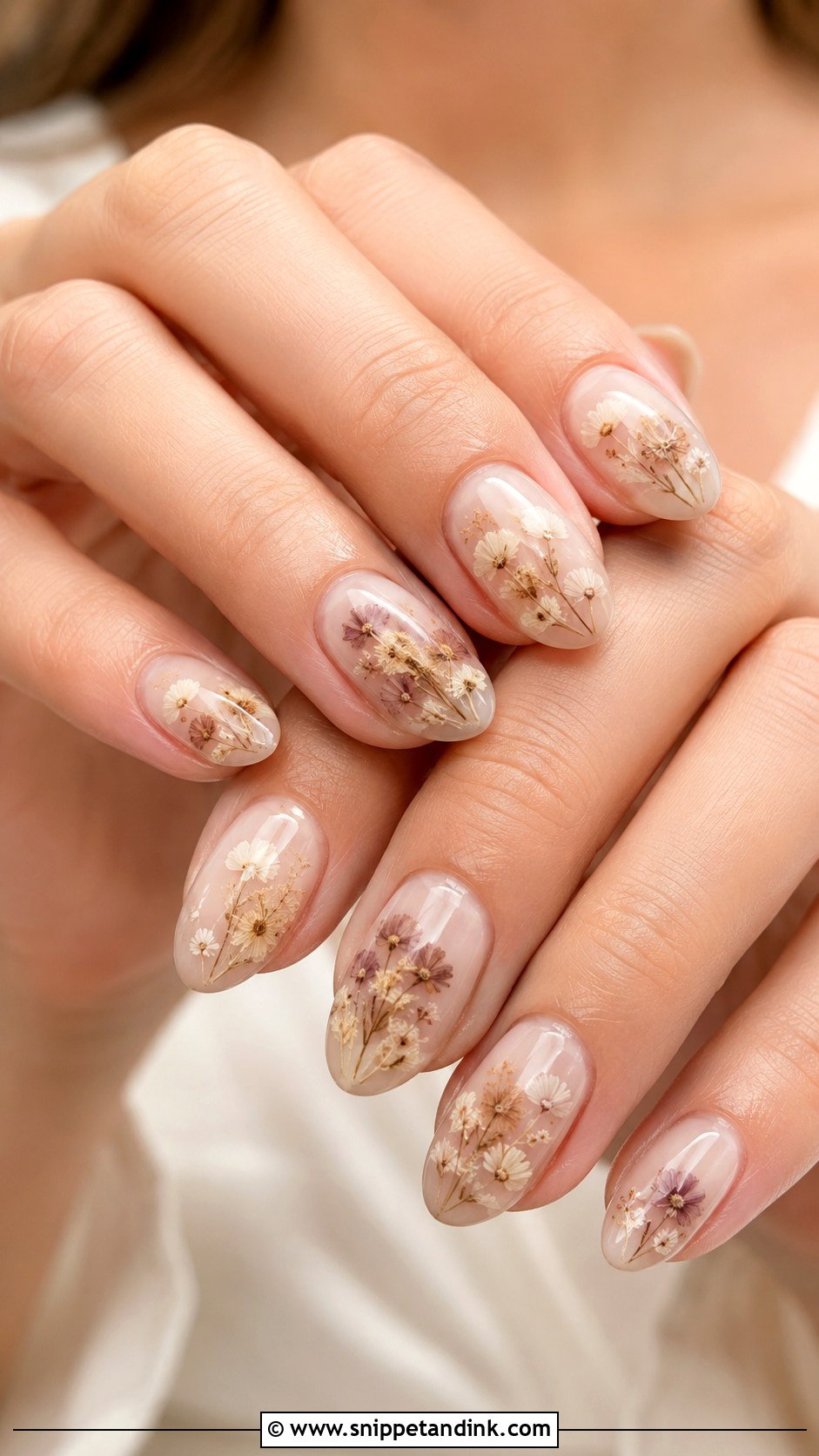 Rustic Wedding Dried Flower Nails - Snippet and Ink - 20 Rustic Wedding Nails