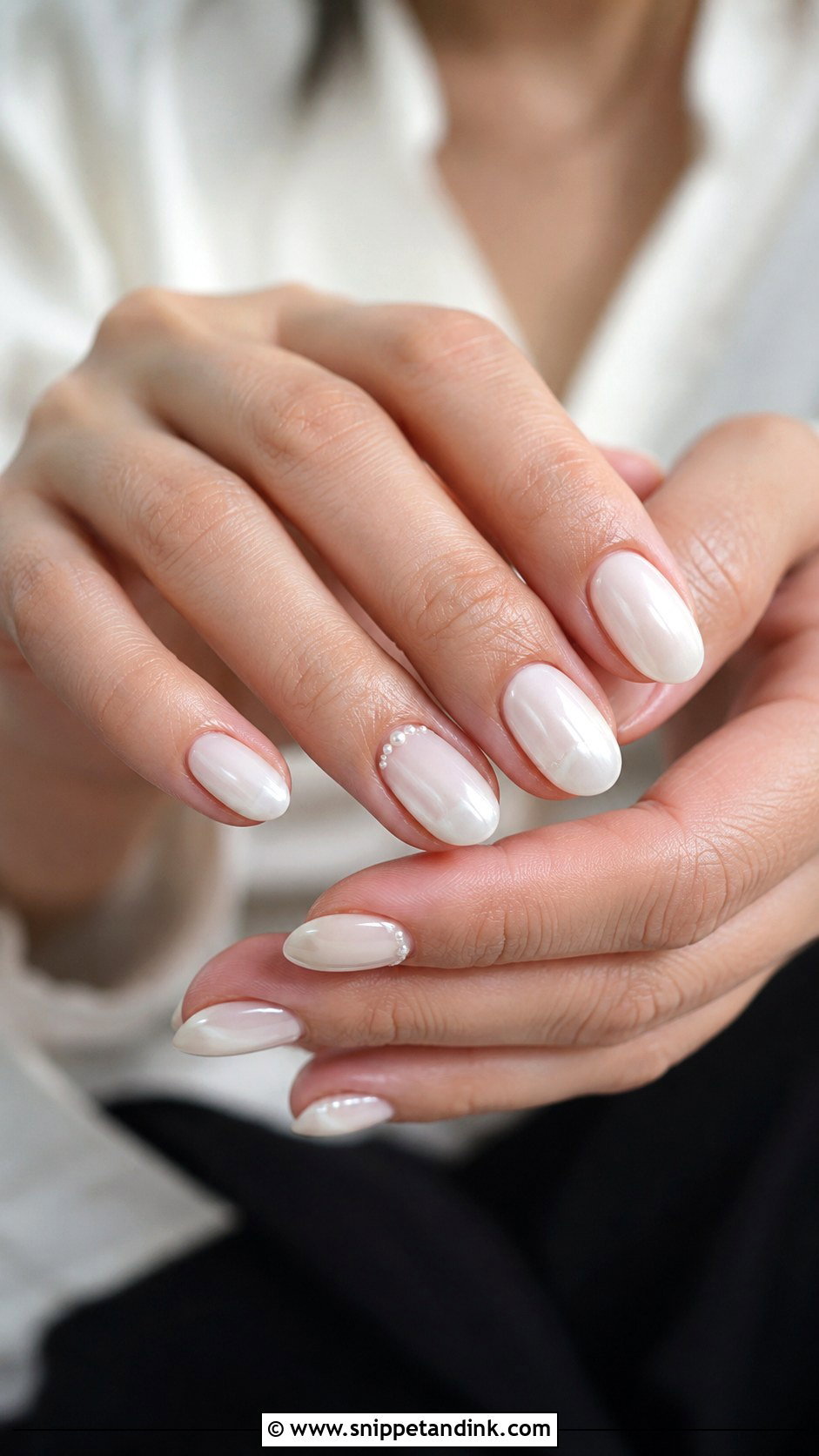 Rustic Wedding Milky White Nails - Snippet and Ink - 20 Rustic Wedding Nails