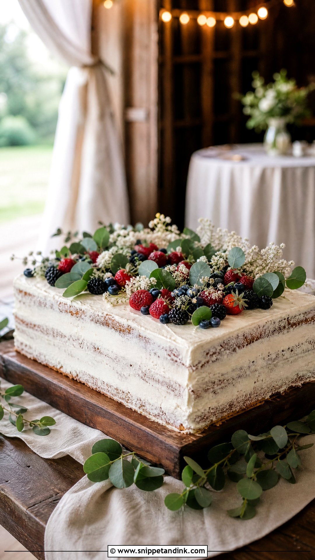 Rustic Wedding Sheet Cake - Snippet and Ink - 20 Wedding Sheet Cake Ideas
