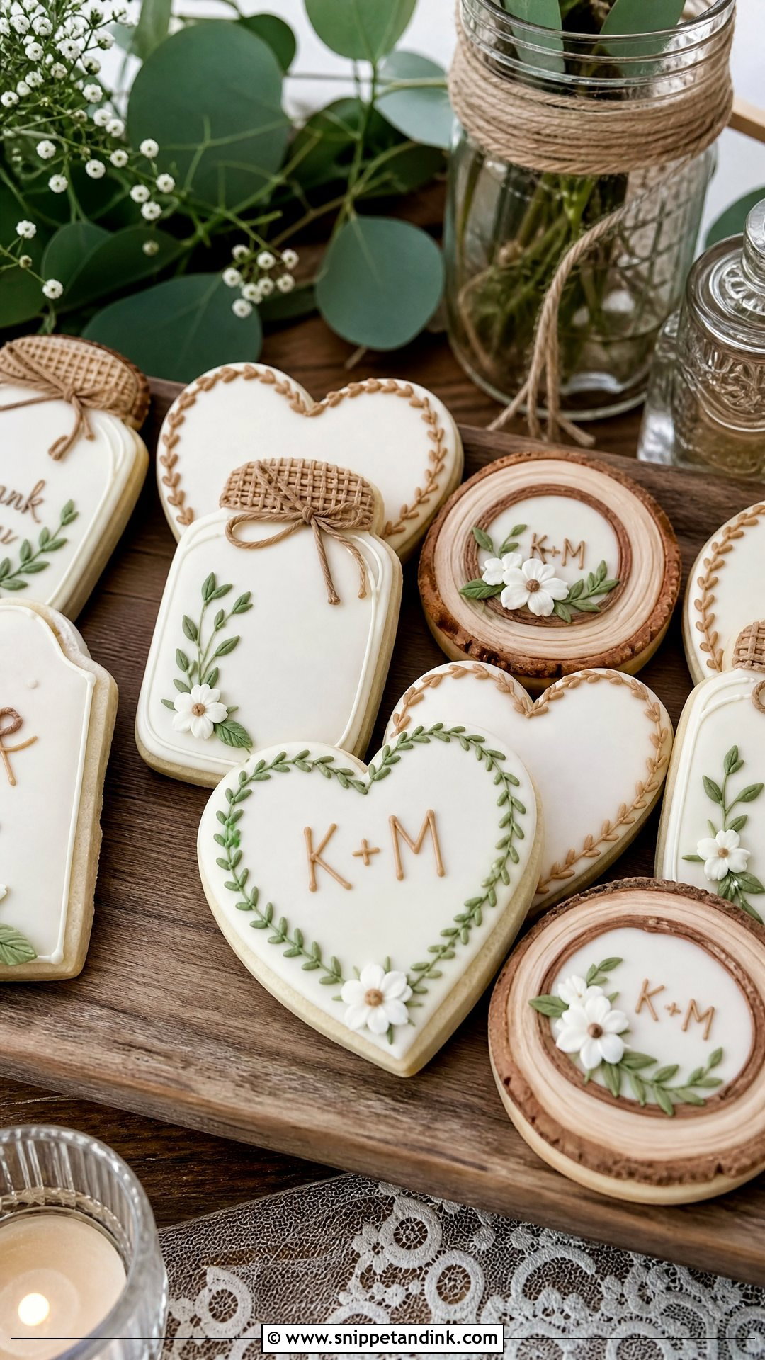 Rustic Wedding Sugar Cookies - Snippet and Ink - 20 Wedding Sugar Cookies