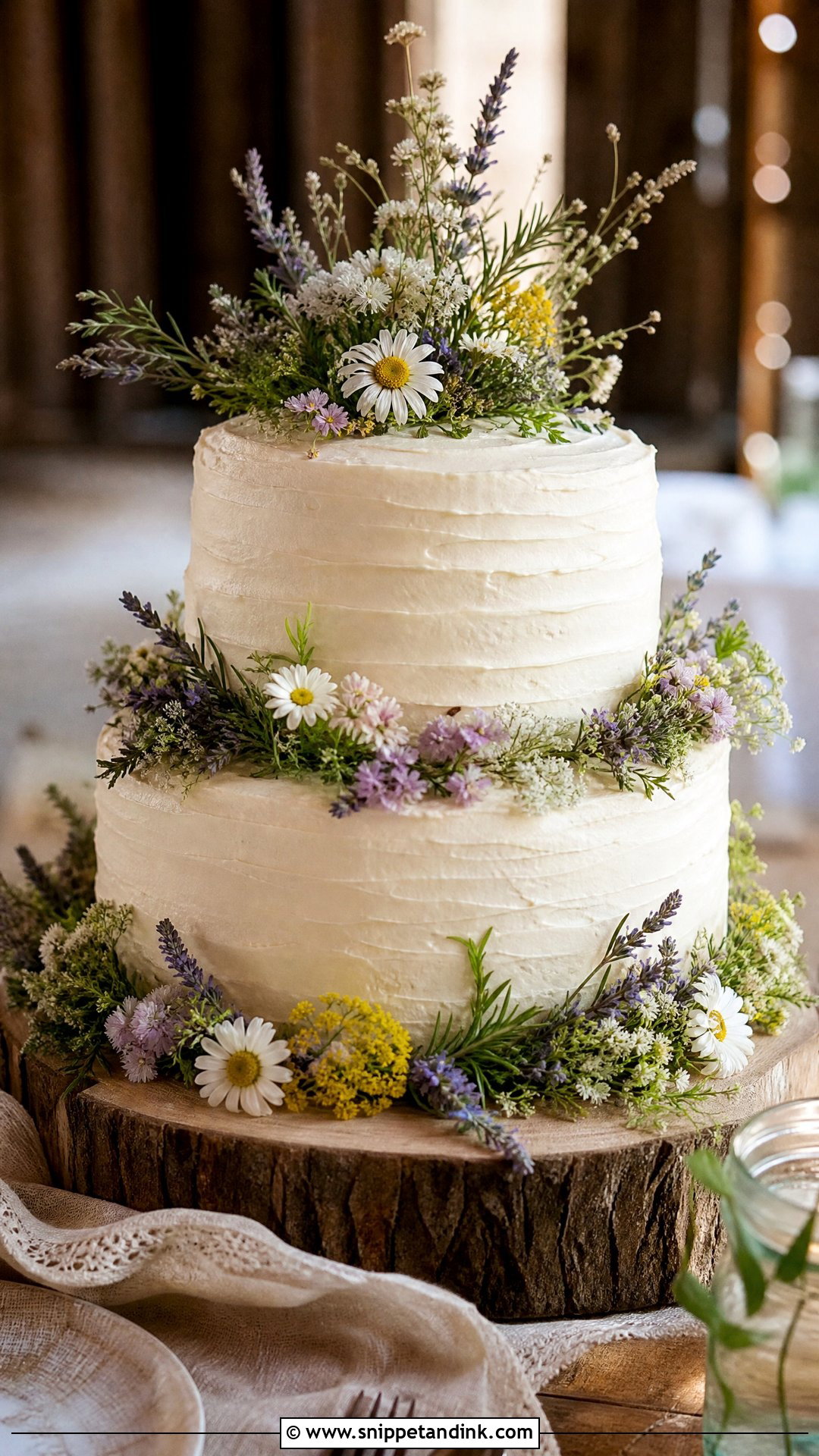 Rustic Wildflower Wedding Cake - Snippet and Ink - 20 Wildflower Cakes for Wedding
