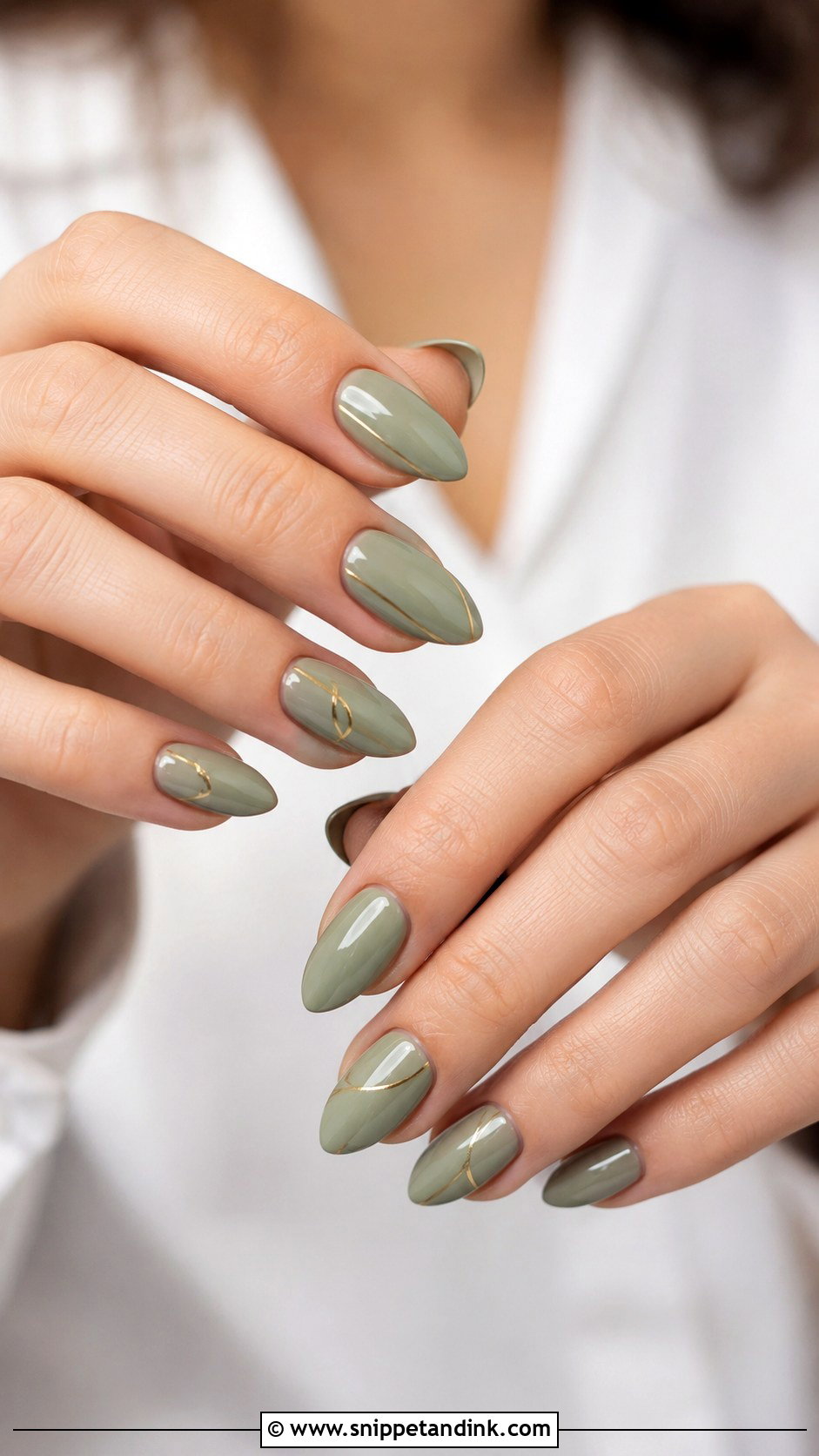 Sage Green Almond Wedding Guest Nails - Snippet and Ink - 20 Almond Wedding Guest Nails Ideas