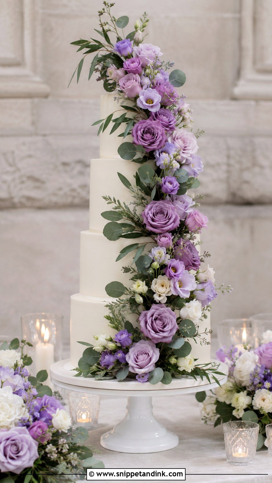 Sage Green And Lavender Square Wedding Cake - Snippet and Ink - 25 Sage Green and Lavender Wedding Cake Ideas