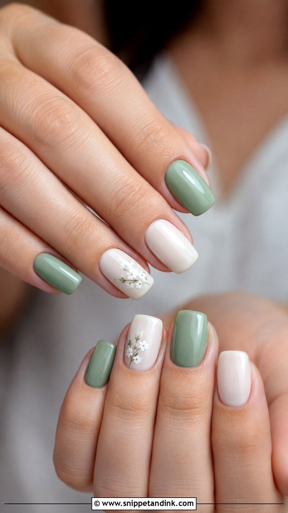 Sage Green And White Wedding Nails - Snippet and Ink - 20 Sage Wedding Nails