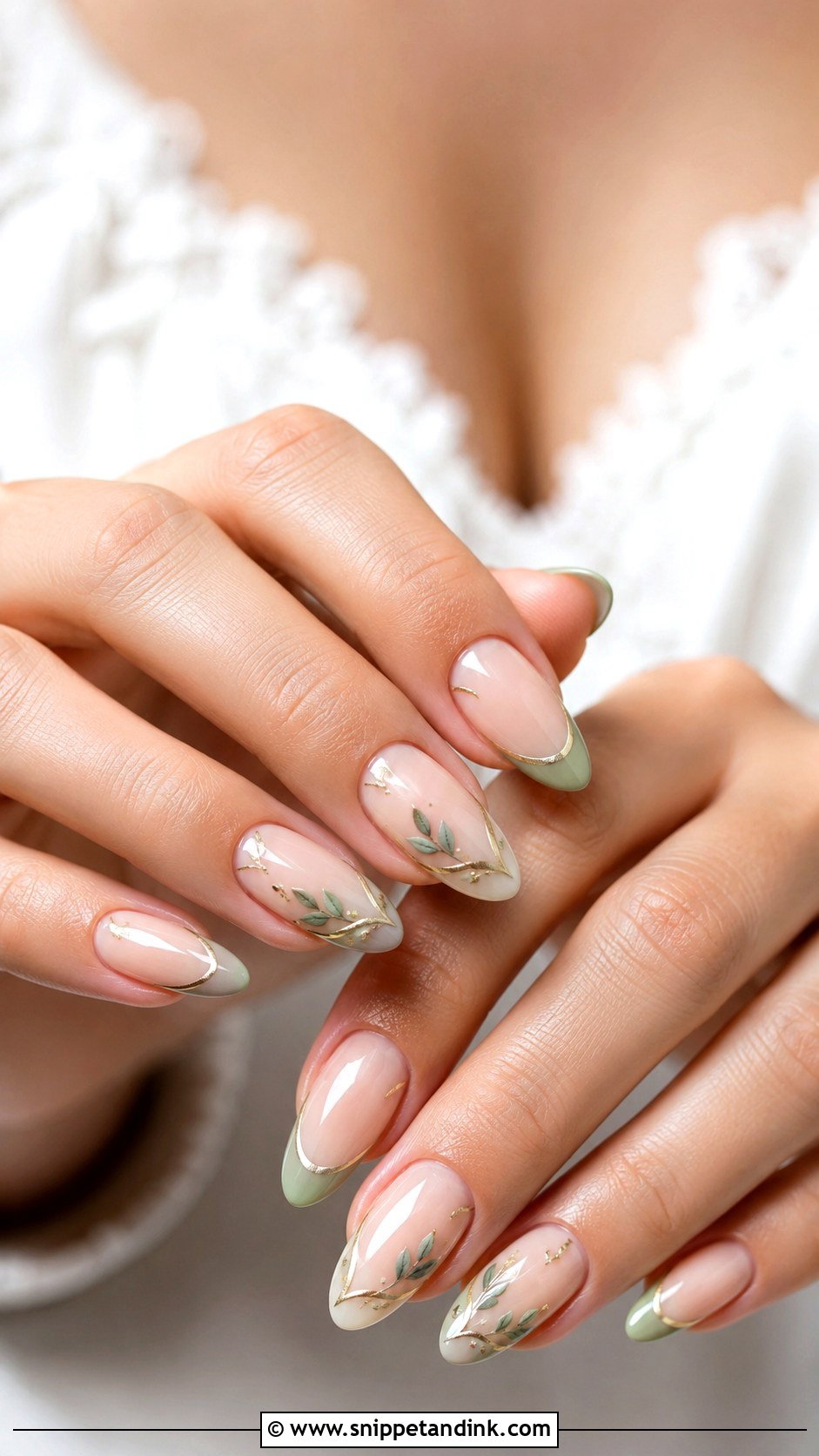 Sage Green Bridal Wedding Nails - Snippet and Ink - 20 Sage Wedding Nails