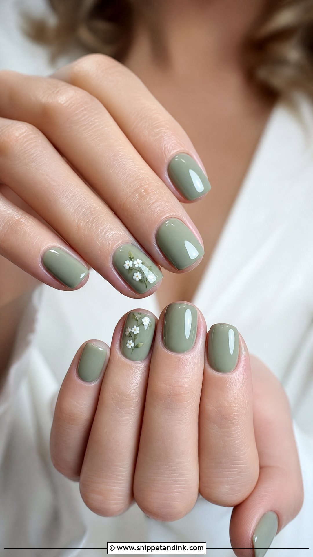 Sage Green Bridesmaid Nails - Snippet and Ink - 25 Bridesmaid Wedding Nails Design