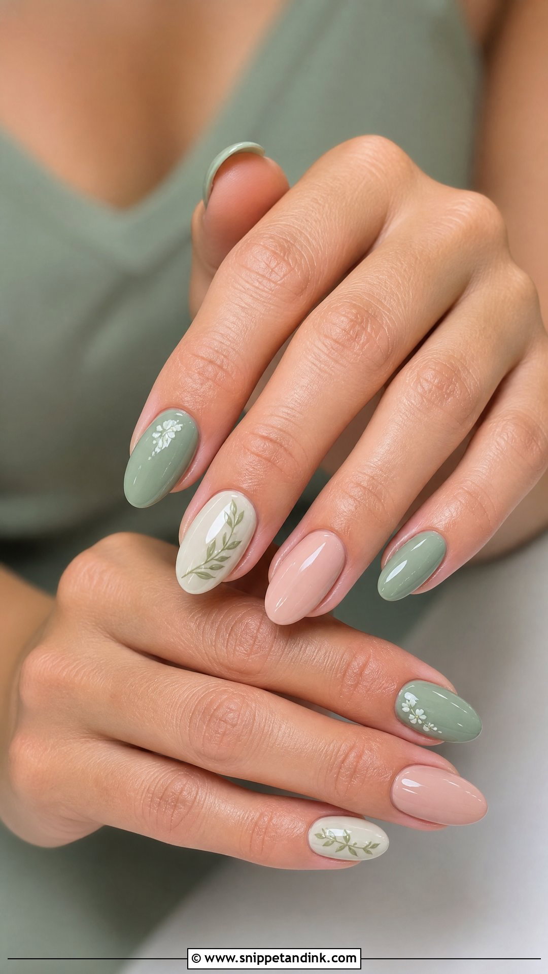 Sage Green Bridesmaid Nails - Snippet and Ink - 25 Sage Green Wedding Nails