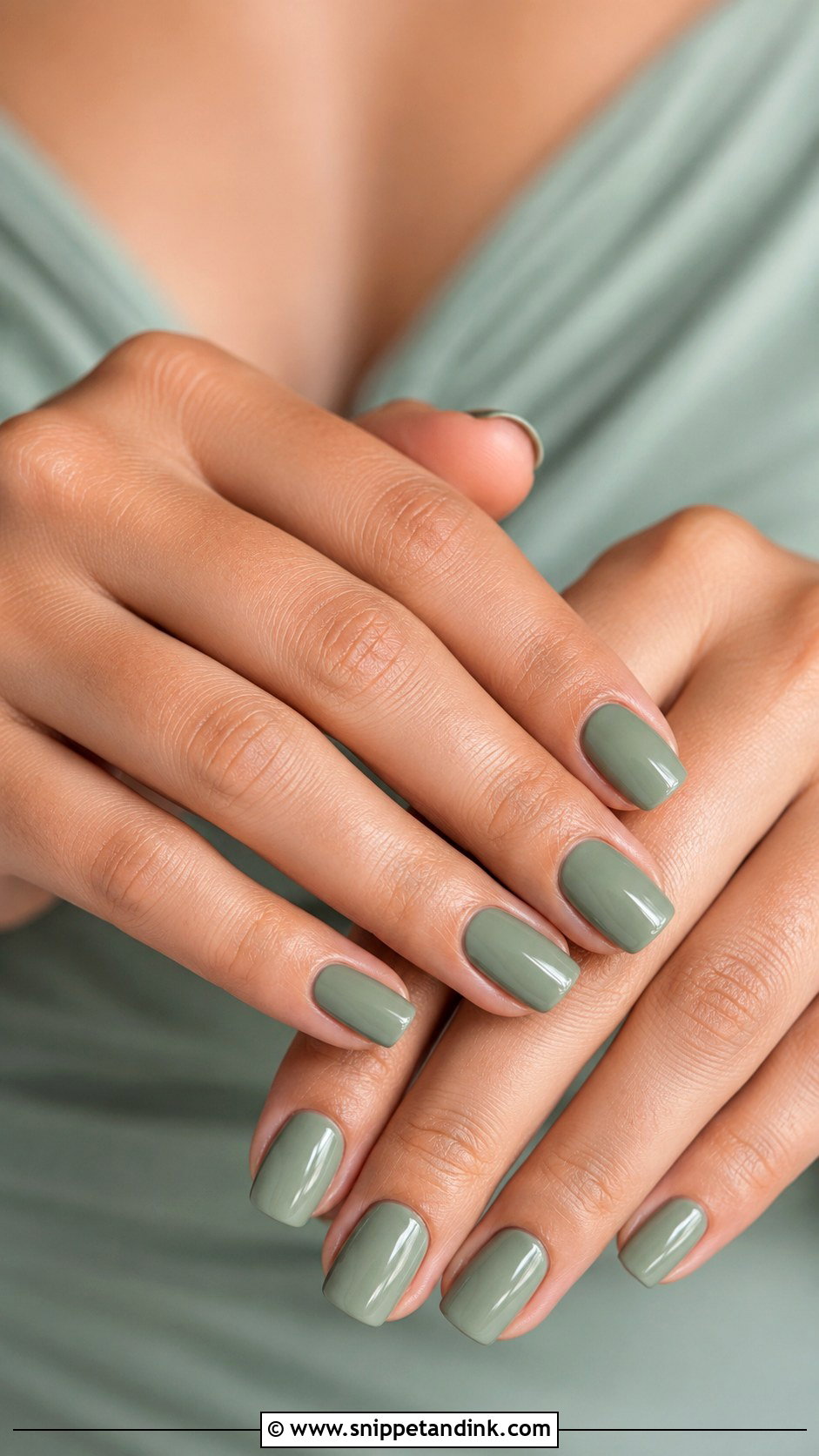 Sage Green Bridesmaid Nails - Snippet and Ink - 20 Bridesmaid Wedding Nail Inspo Ideas