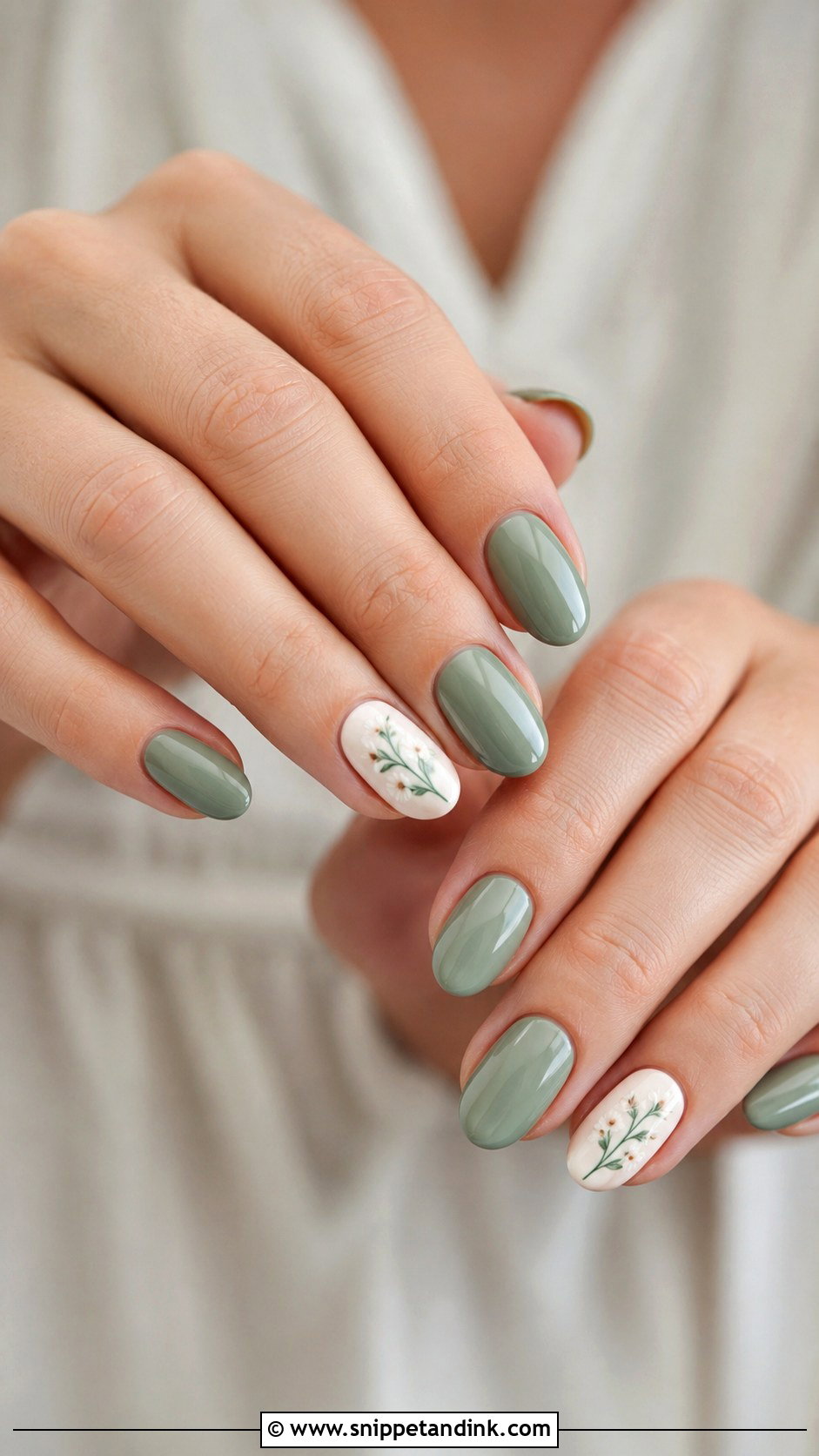 Sage Green Bridesmaid Nails - Snippet and Ink - 20 Nail Art for Wedding Bridesmaid Ideas
