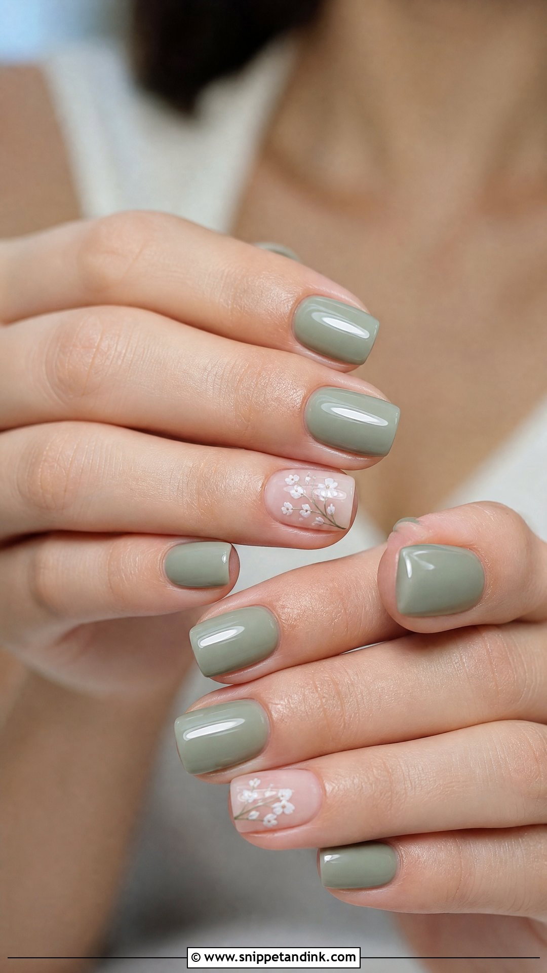 Sage Green Bridesmaid Nails - Snippet and Ink - 20 Wedding Day Nails for Bridesmaids