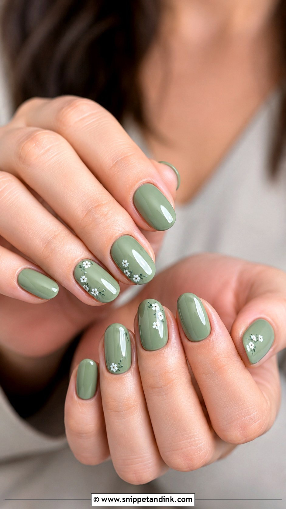 Sage Green Bridesmaid Wedding Nails - Snippet and Ink - 20 Bridesmaids Wedding Nails