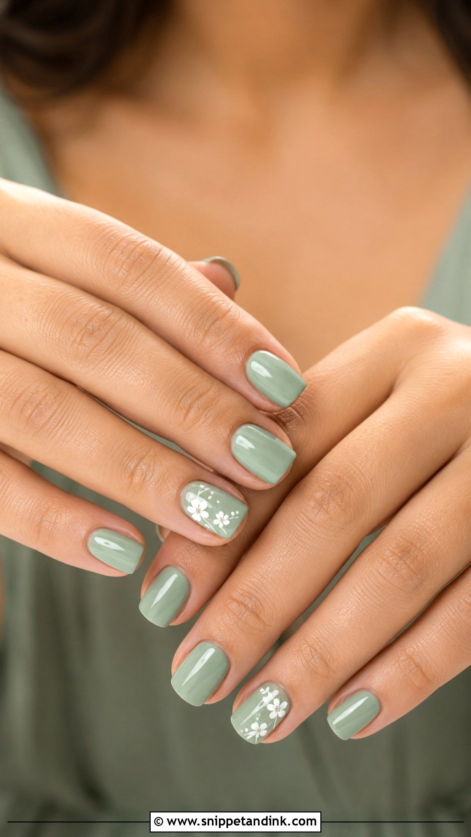 Sage Green Bridesmaid Wedding Nails - Snippet and Ink - 20 Bridesmaid Wedding Nails Ideas