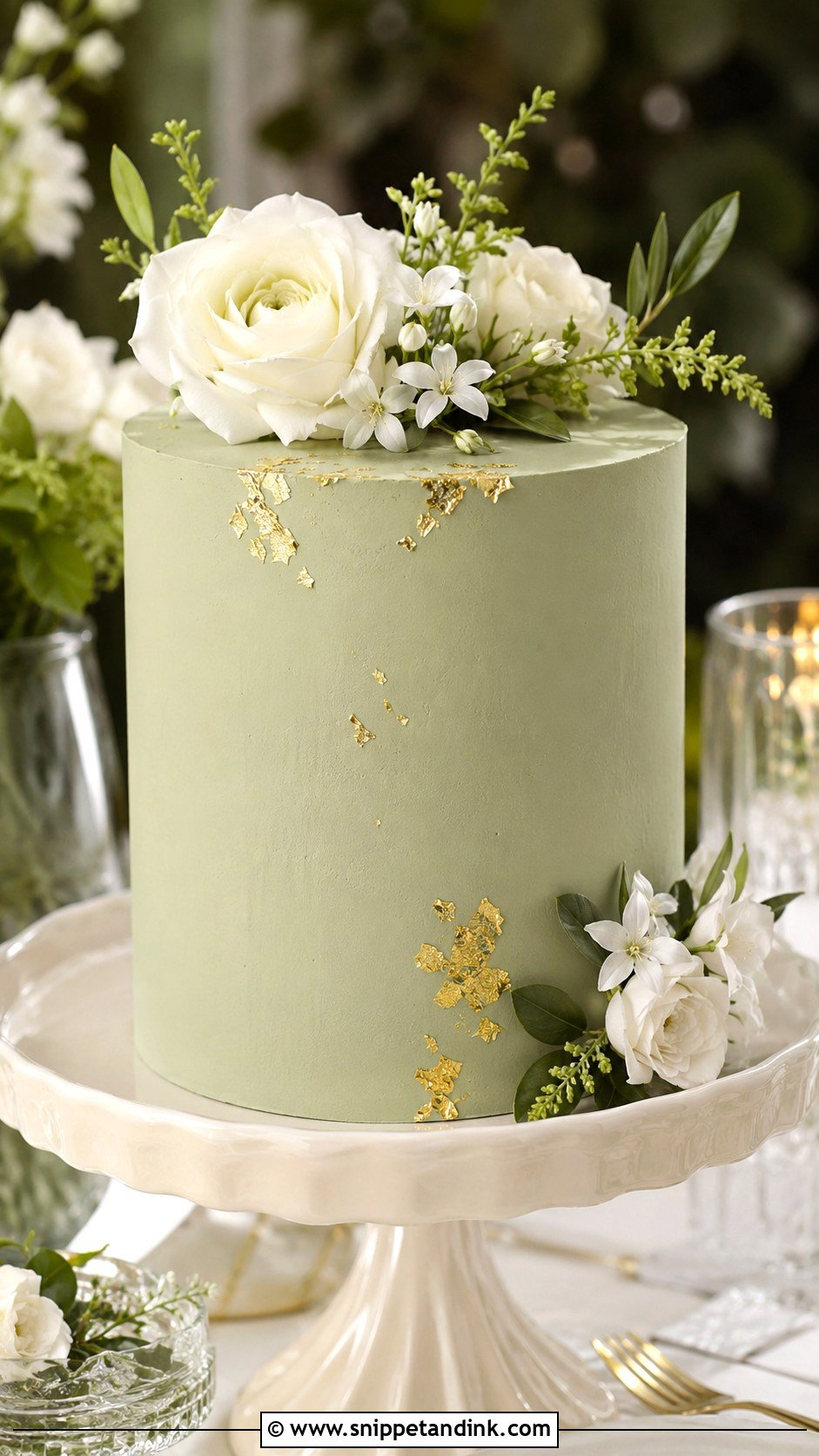 Sage Green Engagement Cake - Snippet and Ink - 20 Elegant Engagement Cake Ideas