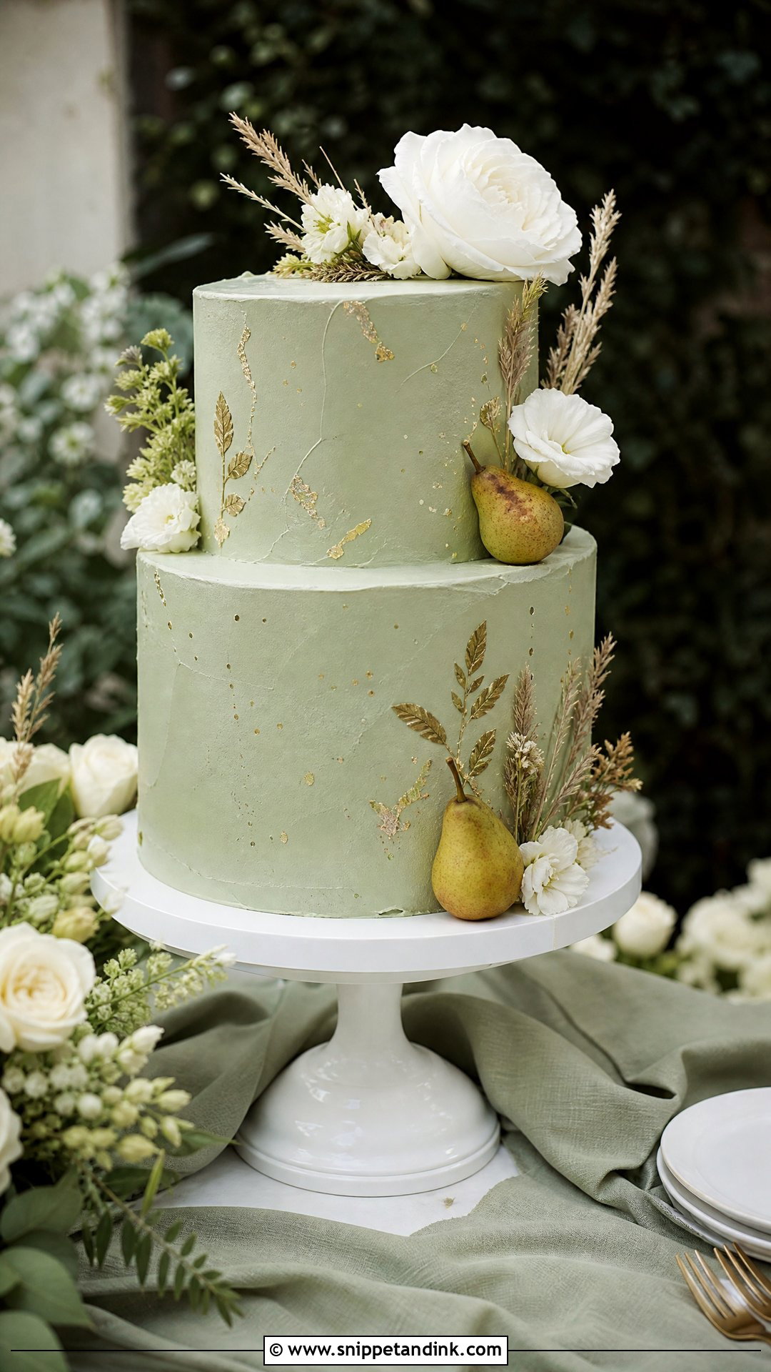 Sage Green Fall Wedding Cake - Snippet and Ink - 25 Fall Theme Cakes for Wedding