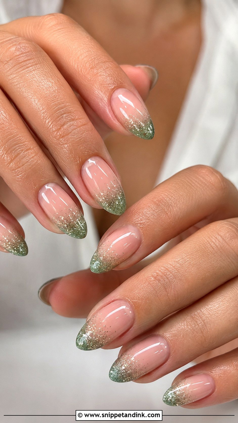 Sage Green Glitter Wedding Nails - Snippet and Ink - 20 Sage Wedding Nails