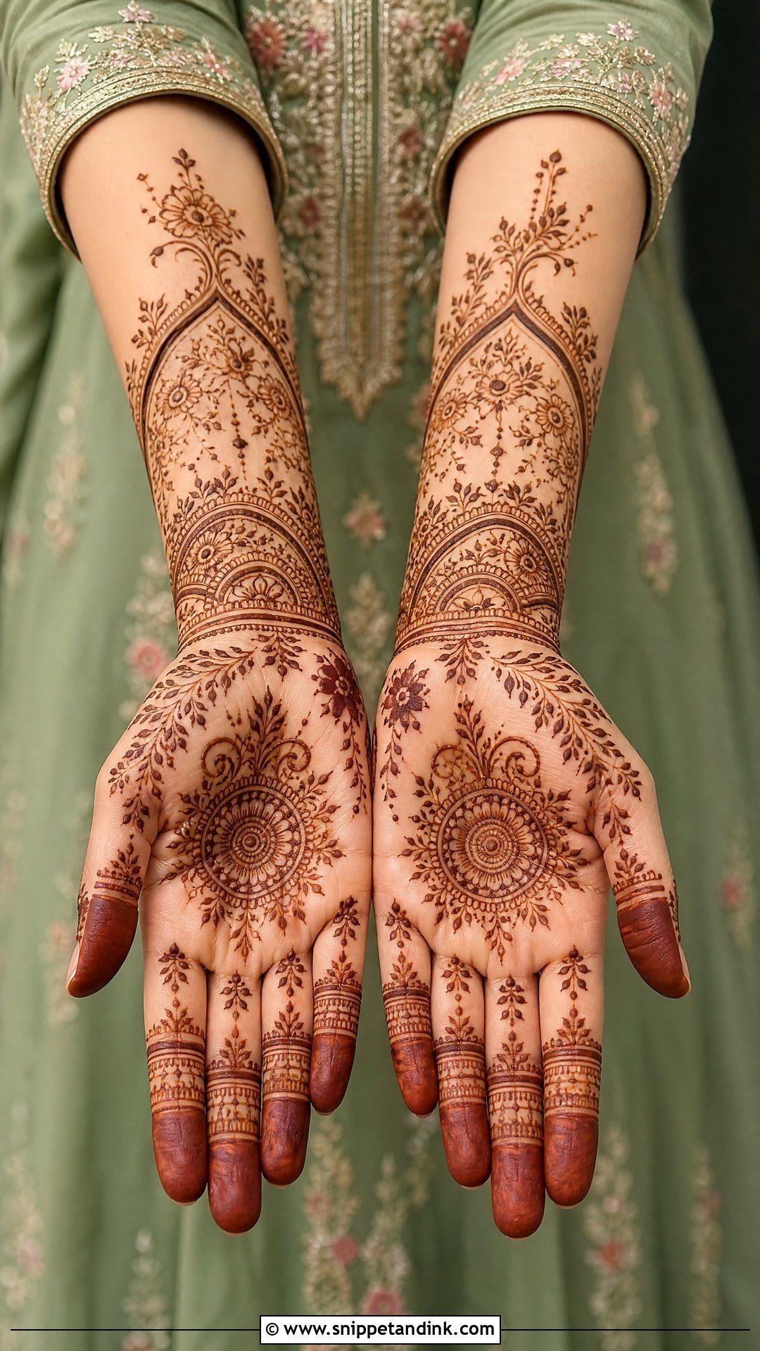 Sage Green Mehendi Anarkali - Snippet and Ink - 25 Green Mehendi Outfits for Bride
