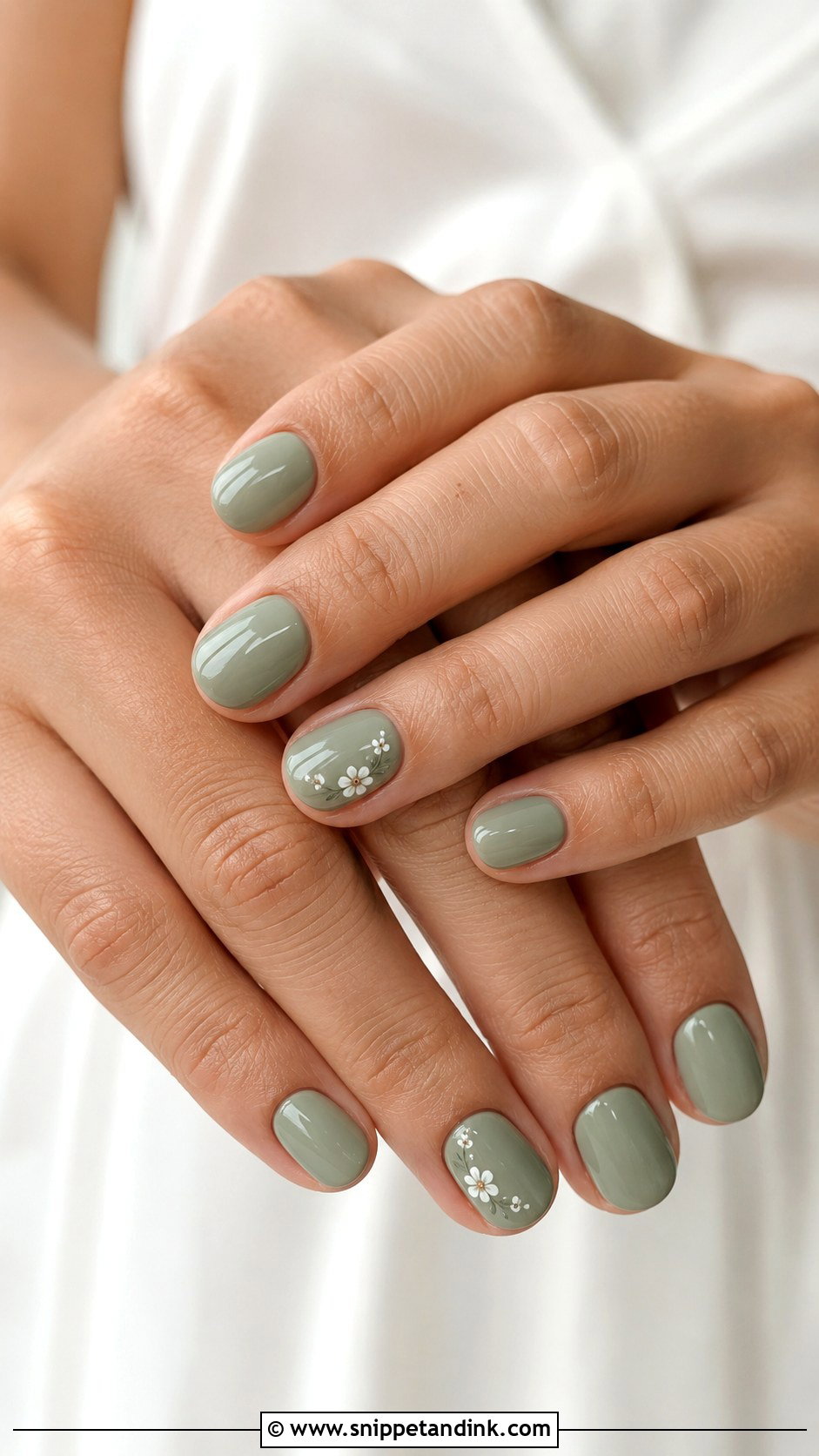 Sage Green Nails - Snippet and Ink - 30 Nails for Wedding Guest