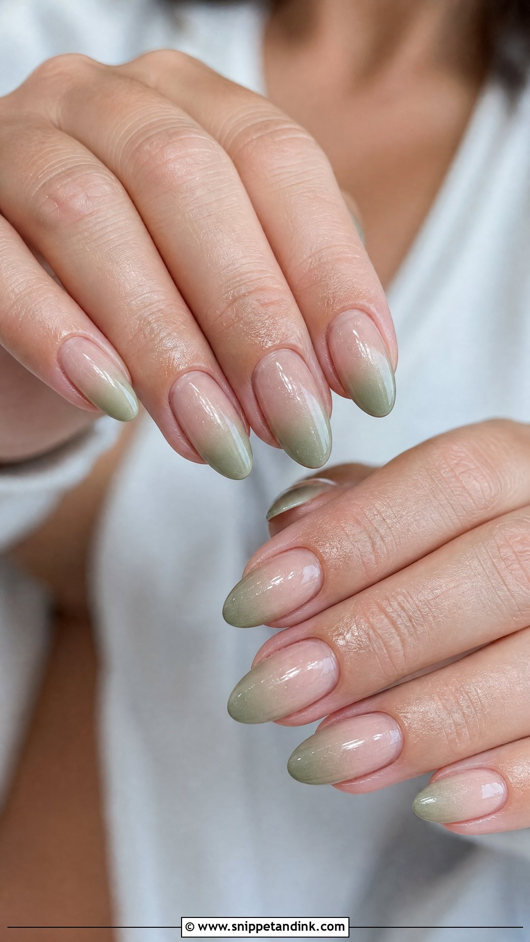 Sage Green Ombre Wedding Nails - Snippet and Ink - 25 Sage Green Wedding Nails