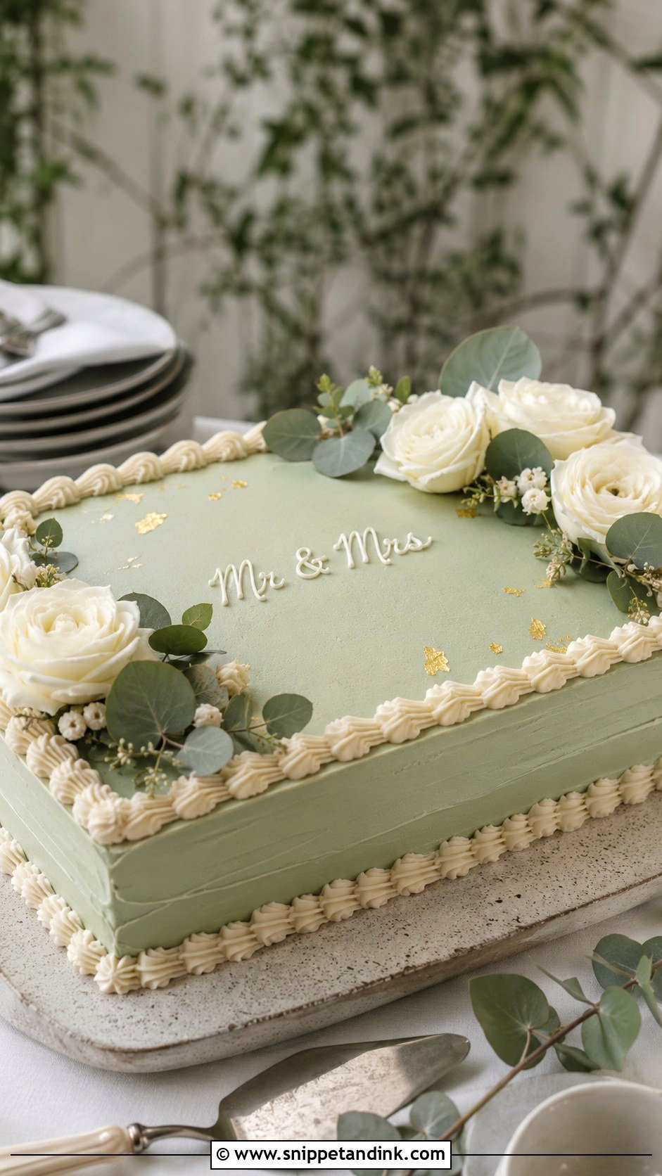 Sage Green Sheet Cake For Wedding - Snippet and Ink - 20 Aesthetic Sheet Cake Ideas for Wedding