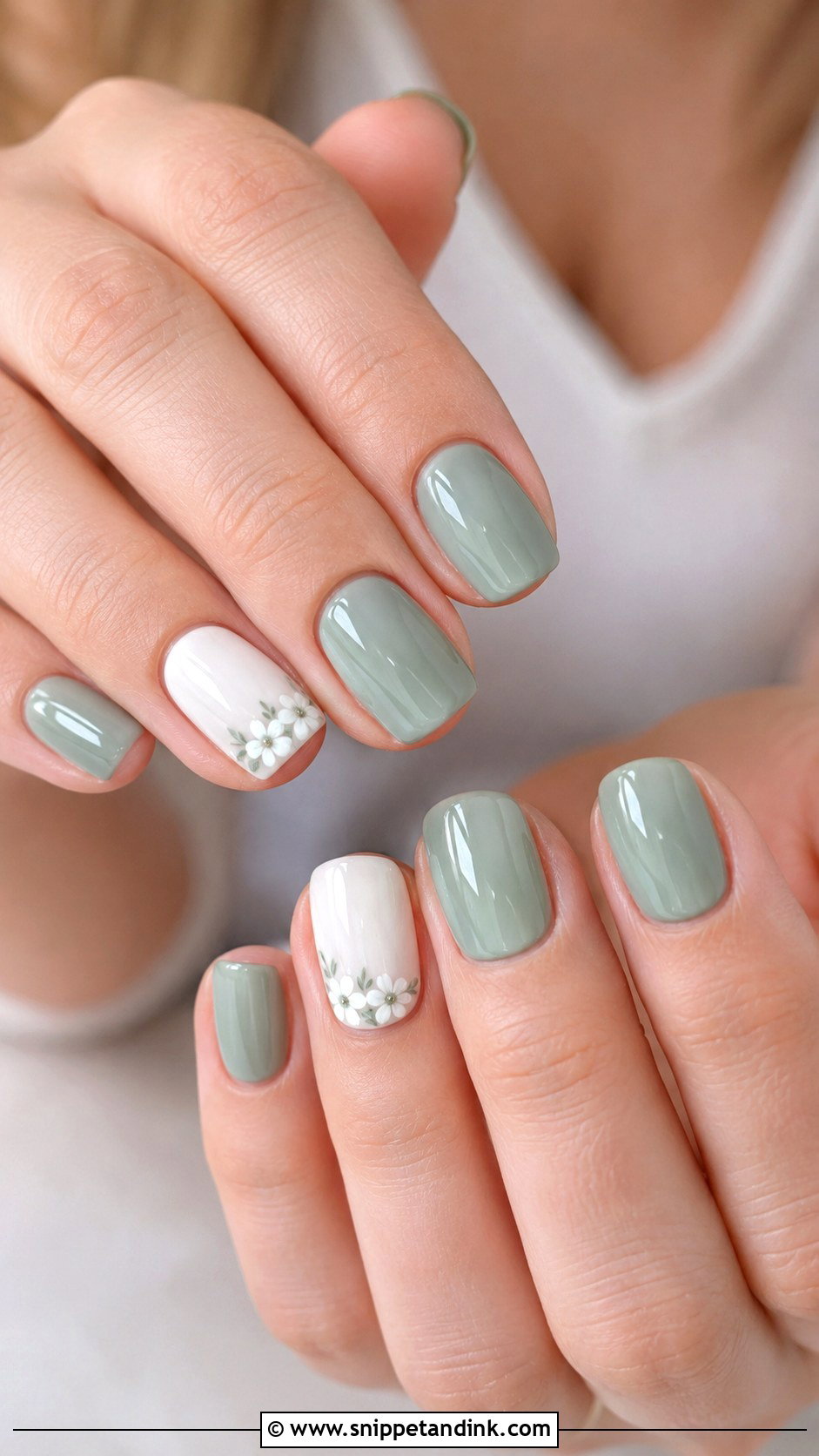 Sage Green Short Wedding Nails - Snippet and Ink - 20 Sage Wedding Nails