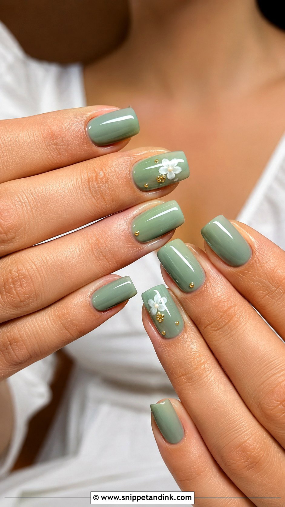 Sage Green Square Wedding Guest Nails - Snippet and Ink - 20 Square Wedding Guest Nails