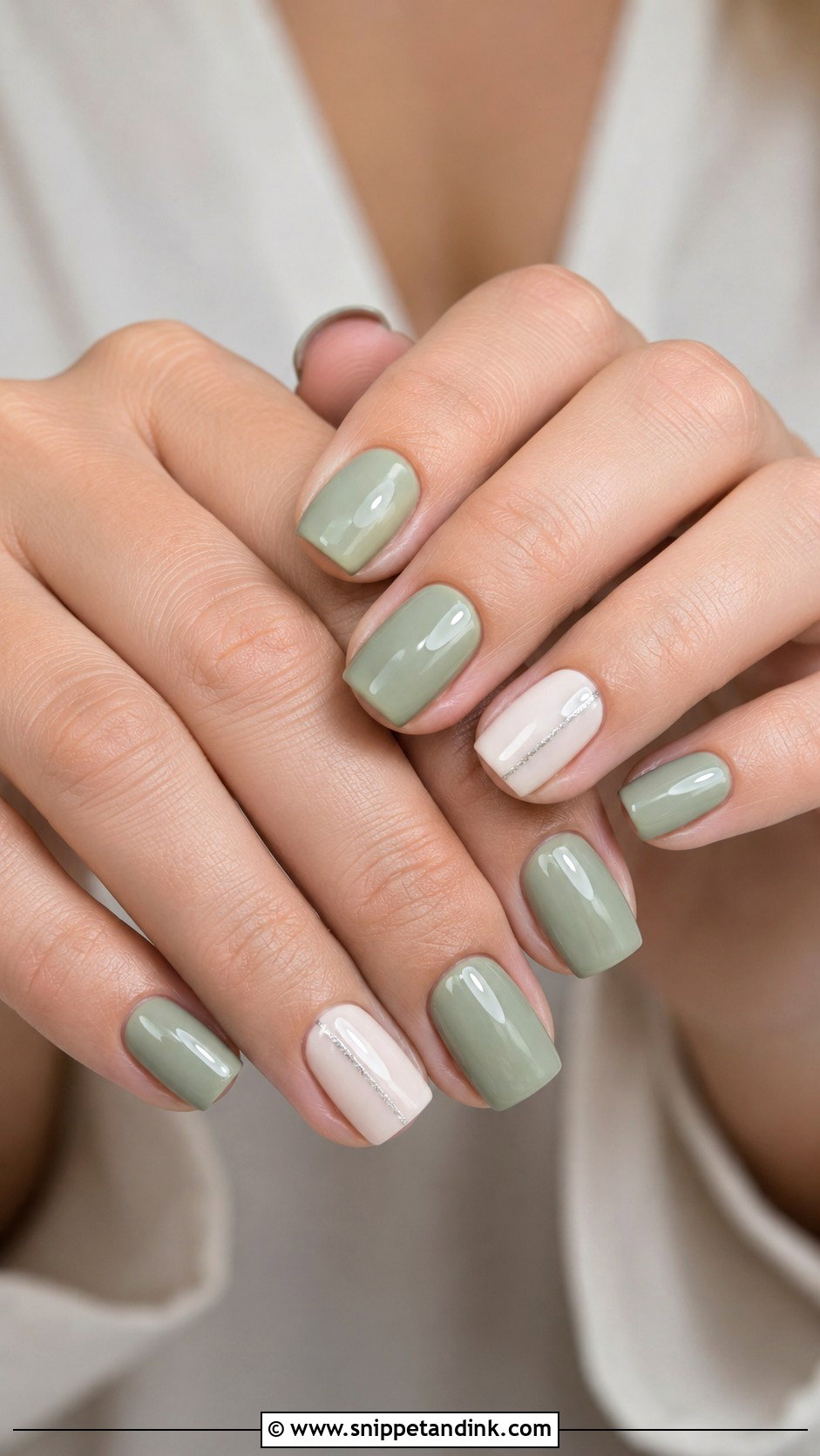 Sage Green Square Wedding Nails - Snippet and Ink - 20 Sage Wedding Nails