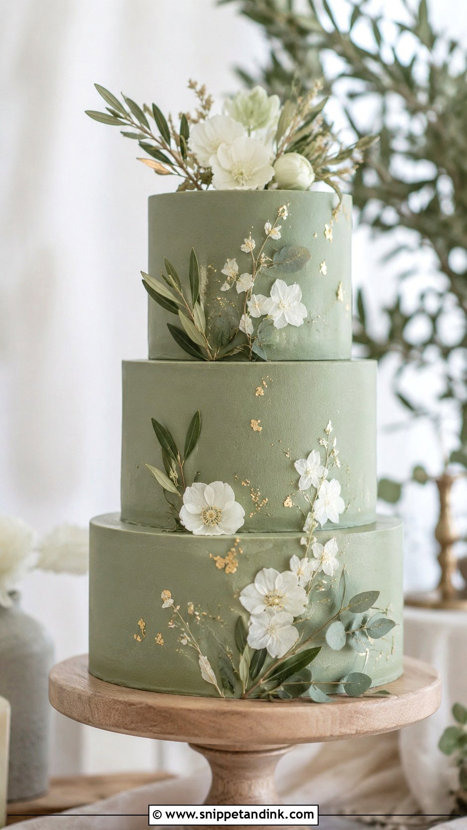 Sage Green Wedding Cake - Snippet and Ink - 20 Bohemian Cake Ideas for Wedding
