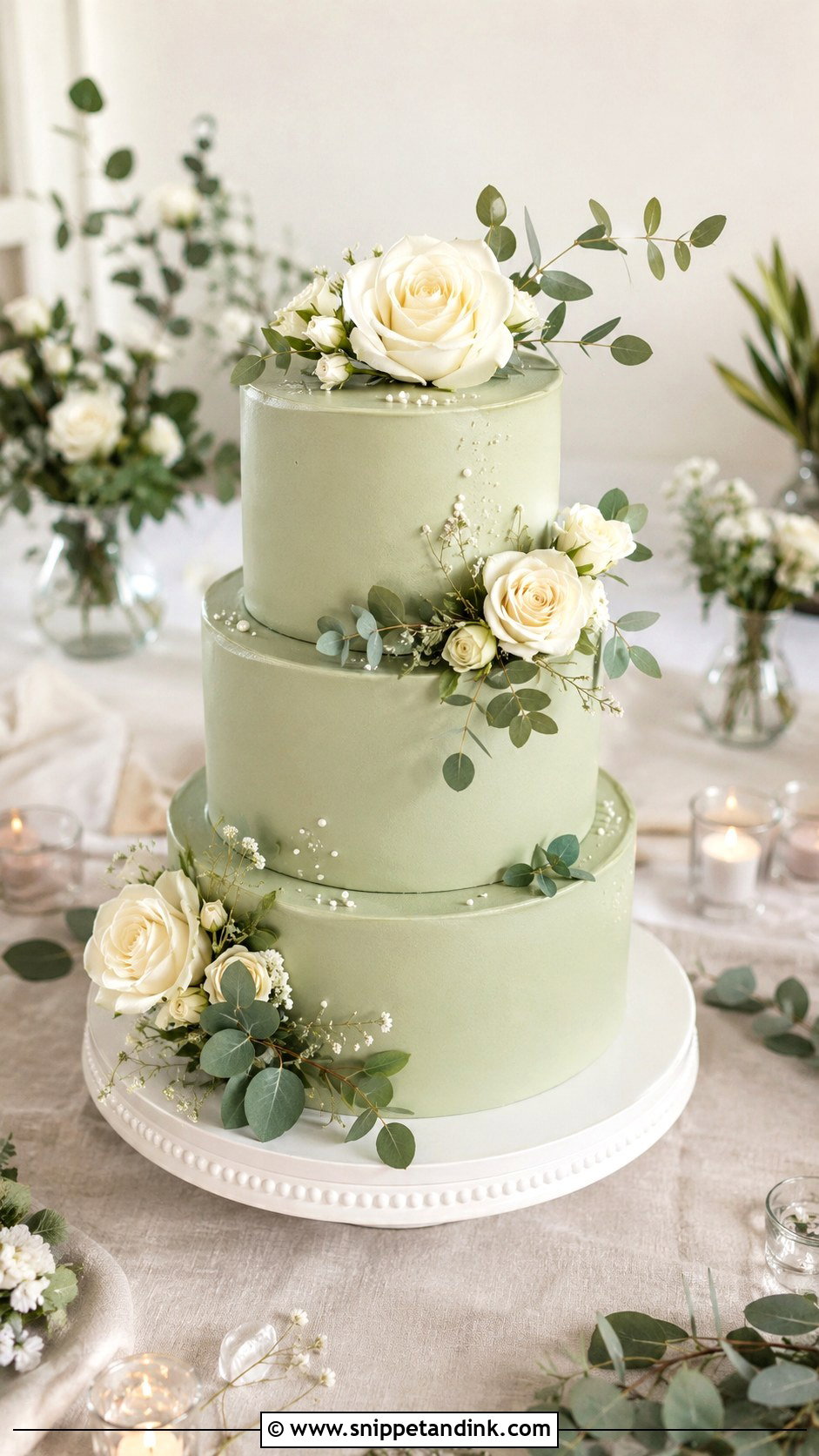 Sage Green Wedding Cake - Snippet and Ink - 20 Green Wedding Cake Ideas