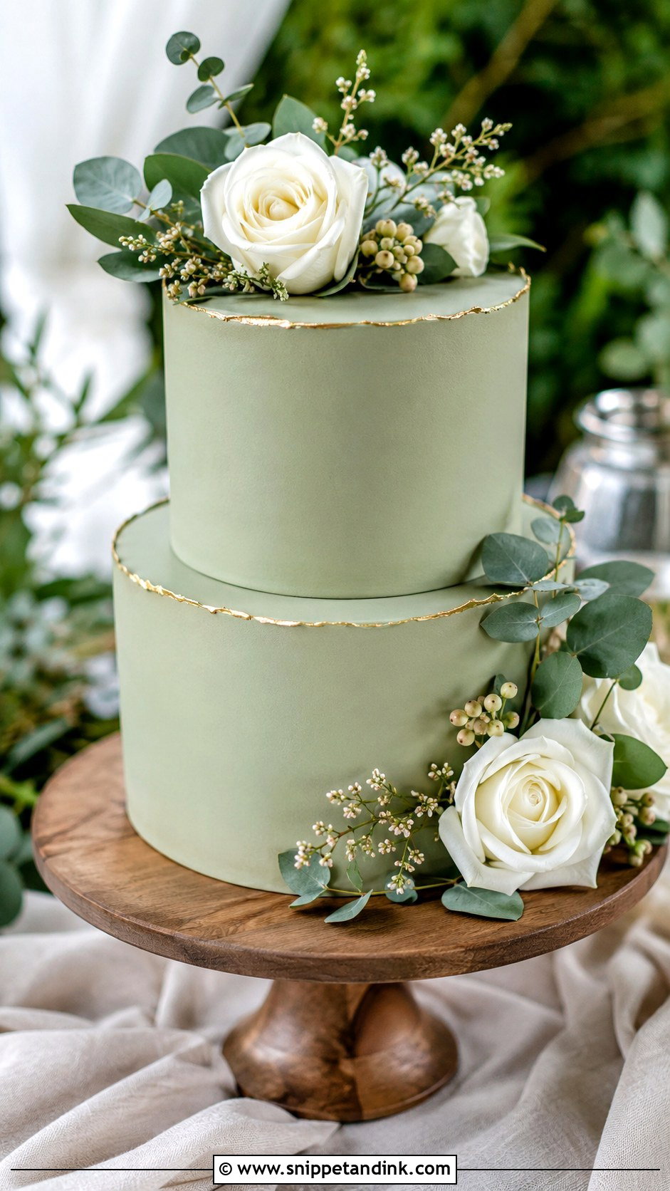 Sage Green Wedding Cake - Snippet and Ink - 20 Pretty Cakes for Wedding