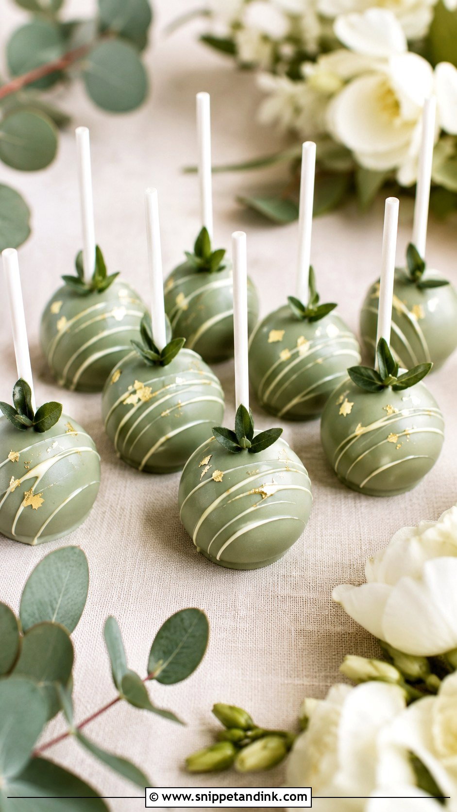 Sage Green Wedding Cake Pops - Snippet and Ink - 30 Cake Pops Ideas for Wedding