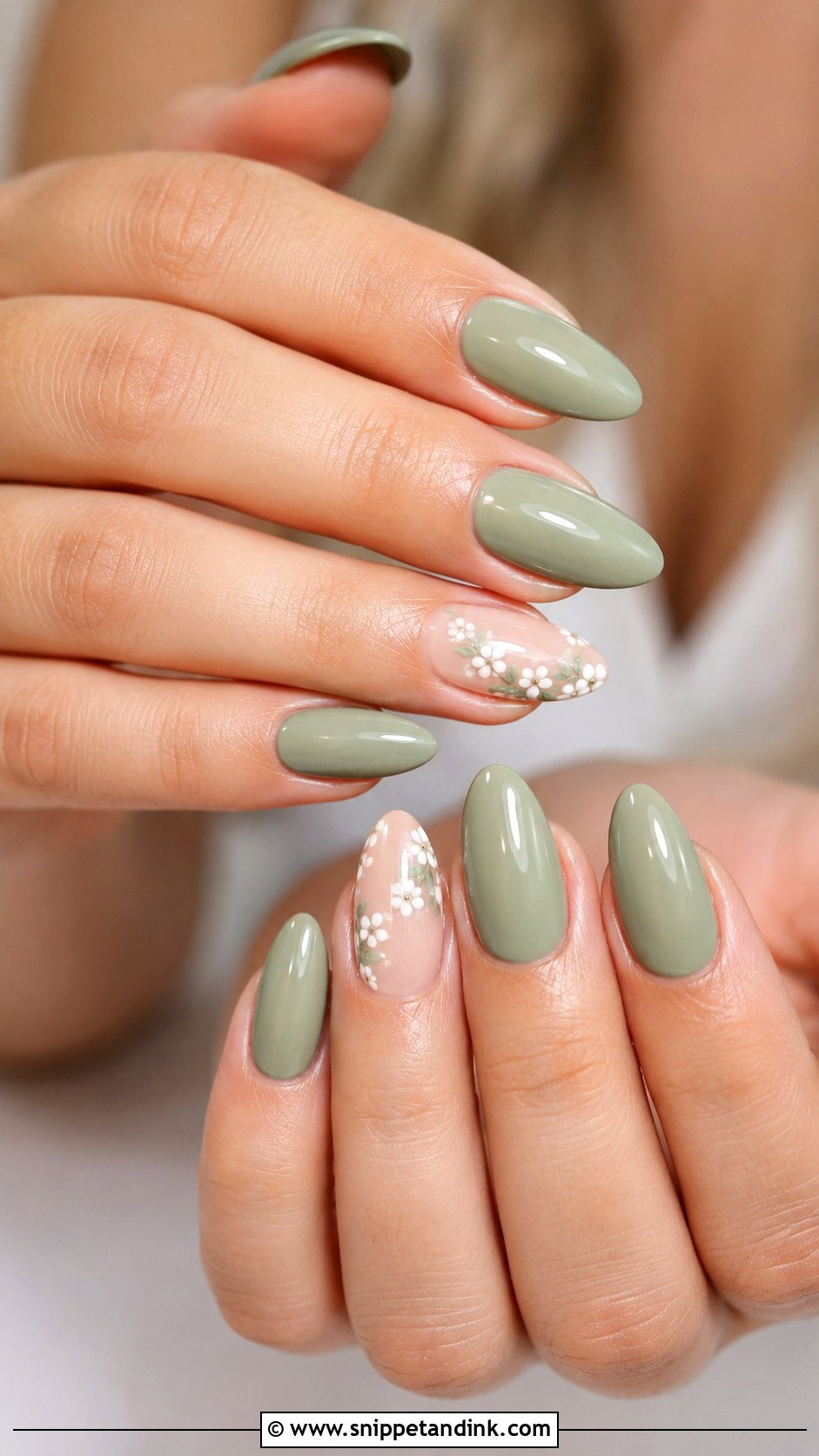Sage Green Wedding Guest Nails - Snippet and Ink - 20 Spring Wedding Nails for Guest