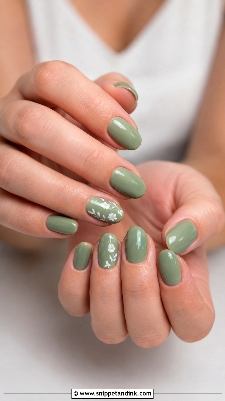 Sage Green Wedding Guest Nails - Snippet and Ink - 20 Wedding Guest Nail Designs