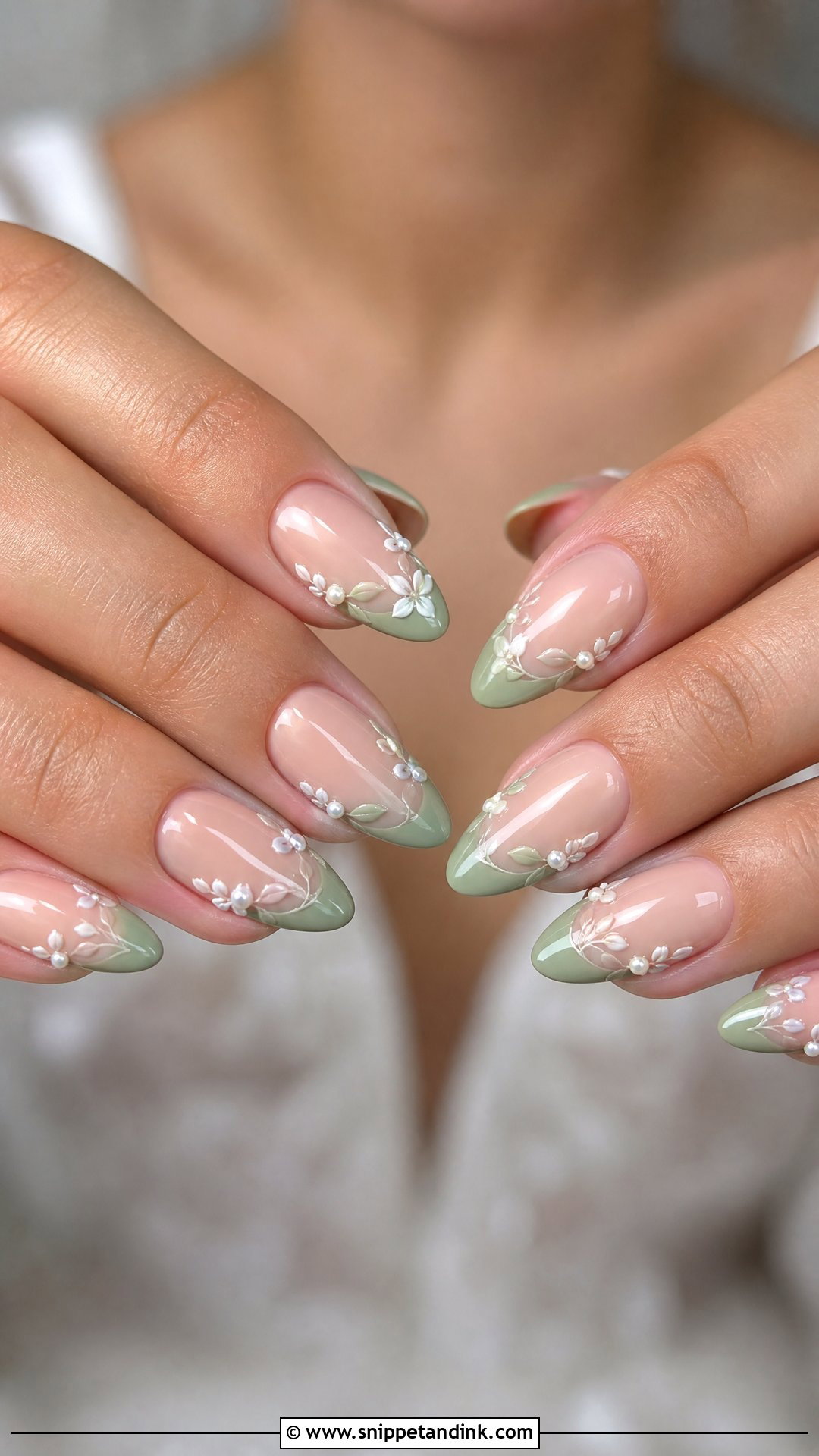 Sage Green Wedding Nails For Bride - Snippet and Ink - 25 Sage Green Wedding Nails