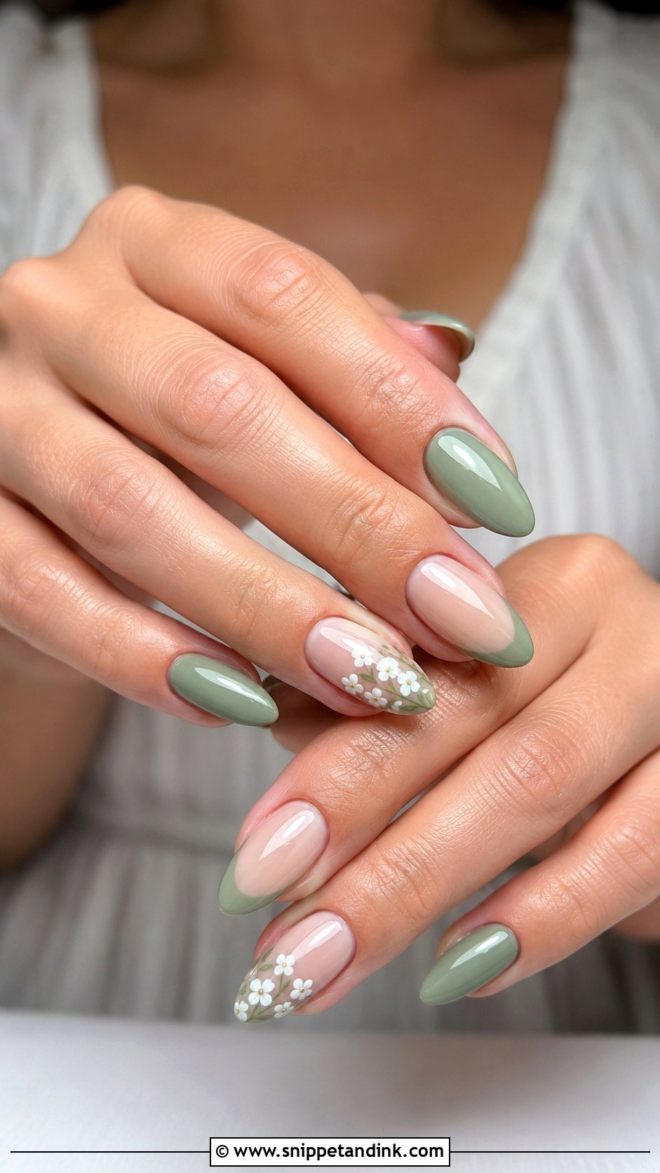 Sage Green Wedding Nails - Snippet and Ink - 20 Garden Wedding Nails