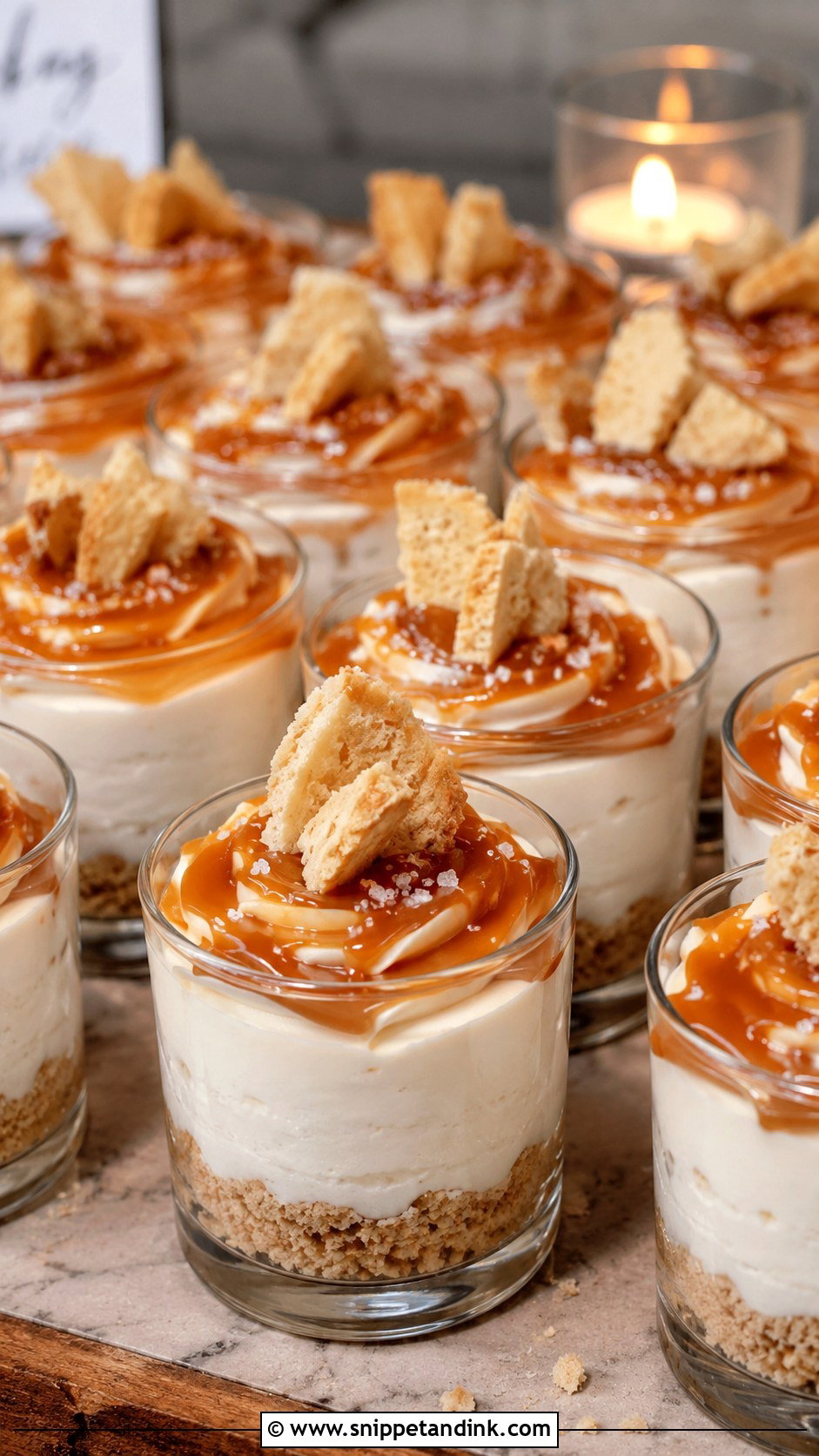 Salted Caramel Cheesecake Dessert Cups - Snippet and Ink - 20 Wedding Dessert Cup Ideas