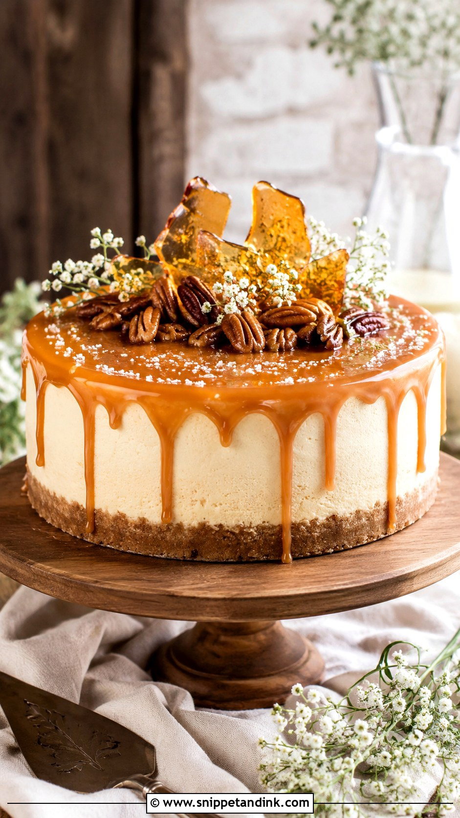 Salted Caramel Cheesecake Wedding Cake - Snippet and Ink - 20 Cheesecake Wedding Cake Ideas