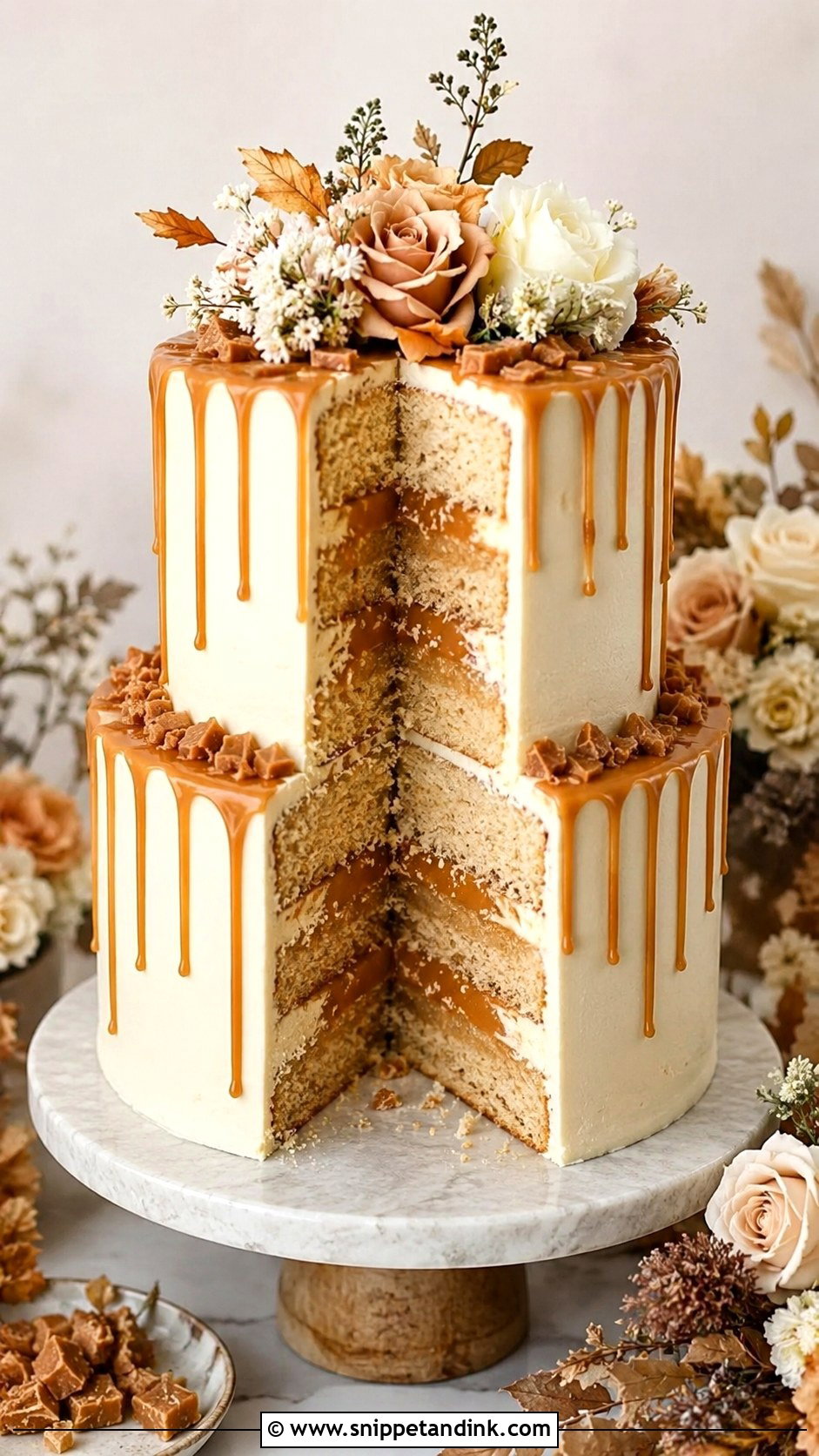 Salted Caramel Wedding Cake - Snippet and Ink - 20 Popular Cake Flavors for Wedding