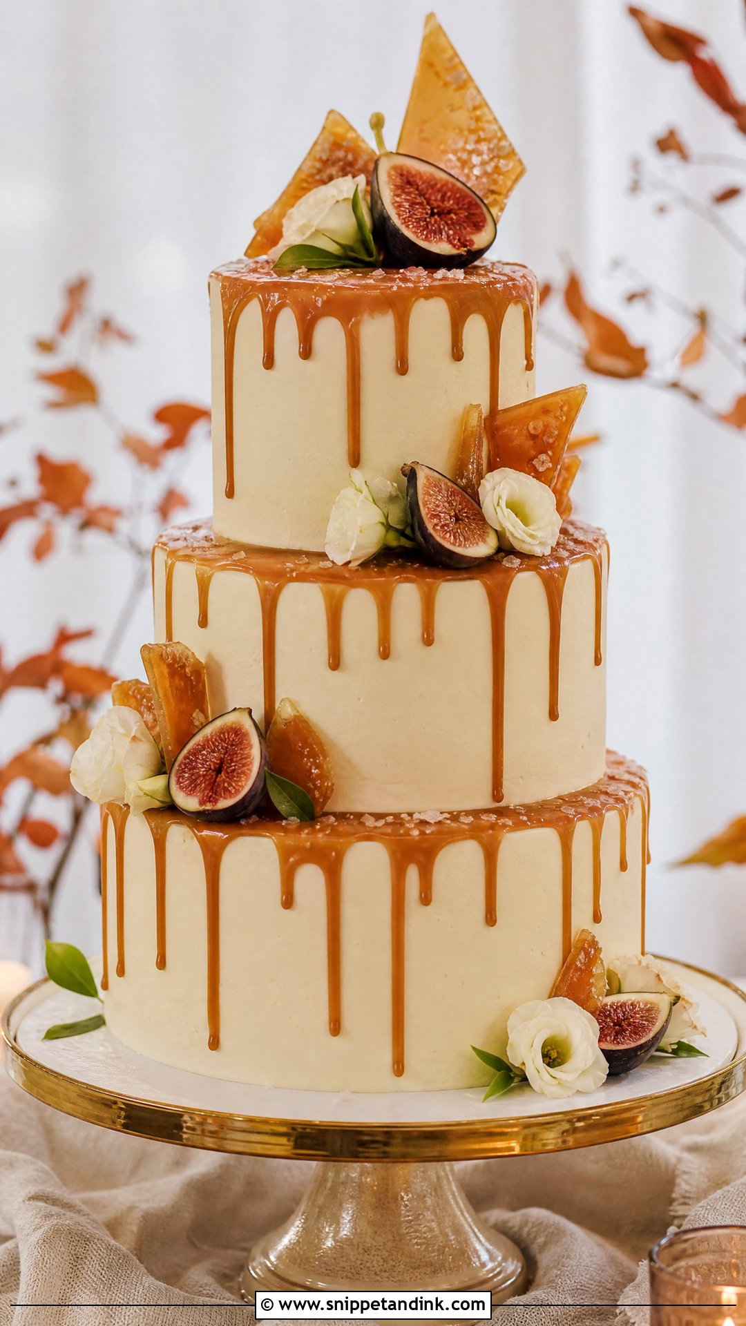 Salted Caramel Wedding Cake - Snippet and Ink - 25 Fall Theme Cakes for Wedding